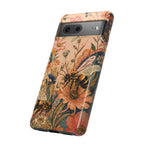 Honeybee Tough Google Pixel Phone Case | Vintage Botanical Flower Cover