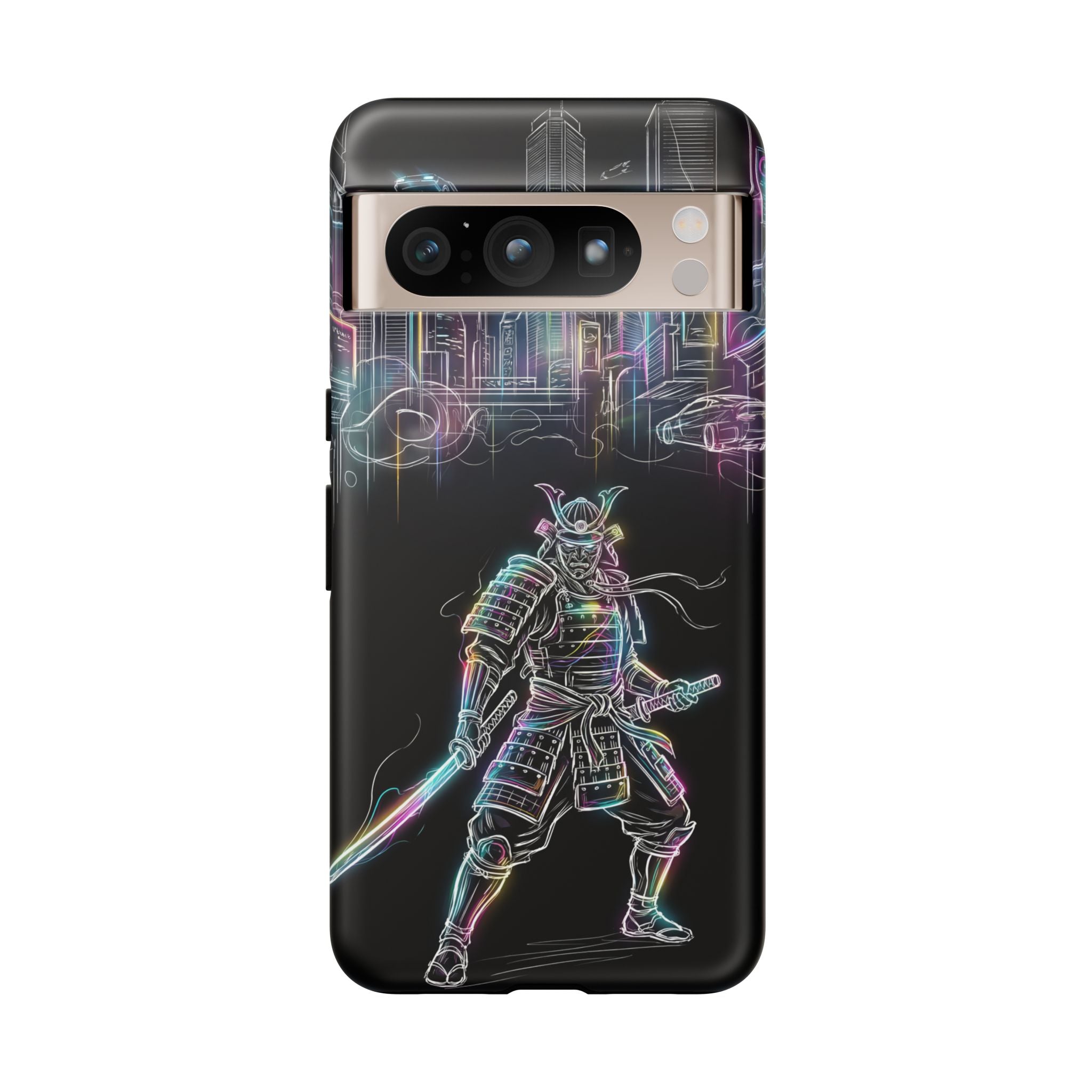 Neon Samurai Google Pixel Phone Case | Cyberpunk City Armor