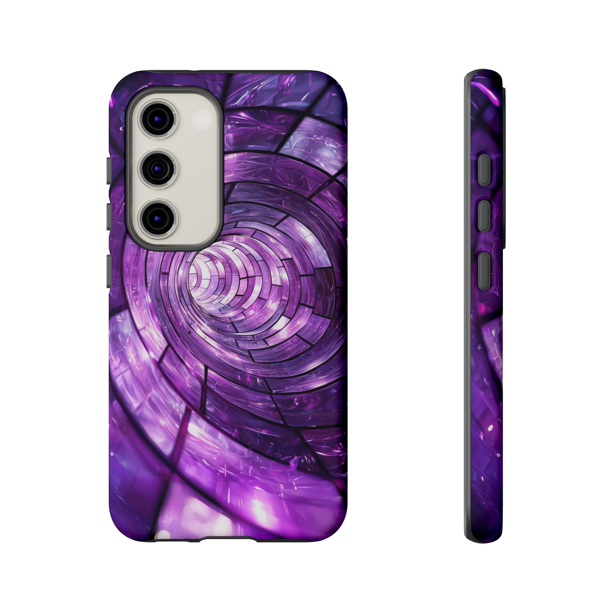 Purple Vortex Tough Samsung Galaxy Case — Abstract Spiral Protective Cover