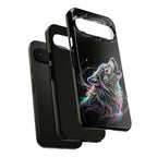 Wolf Galaxy Tough Google Pixel Phone Case | Colorful Howling Wolf Space Design