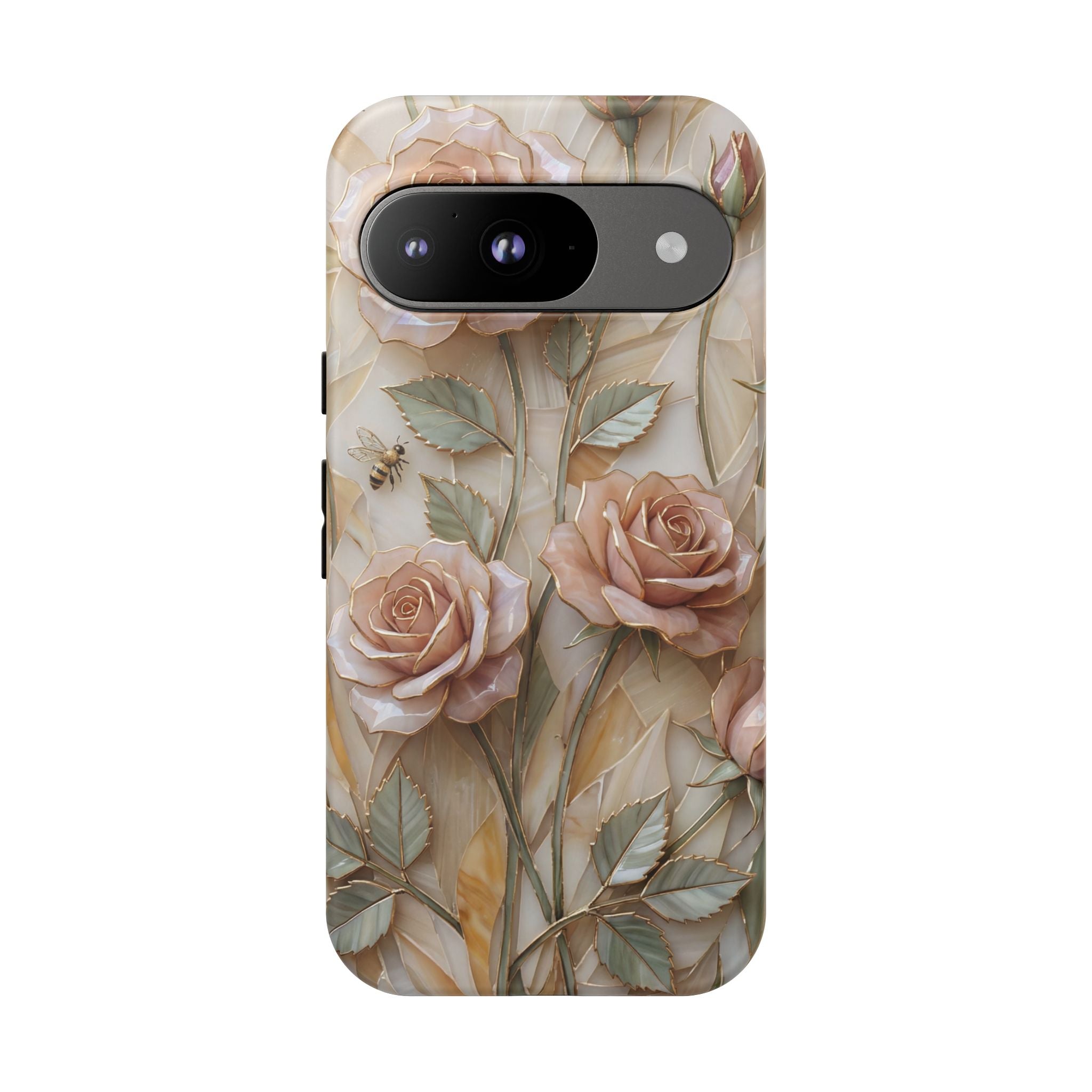 Vintage Blush Rose Floral Tough Google Pixel Protective Cover