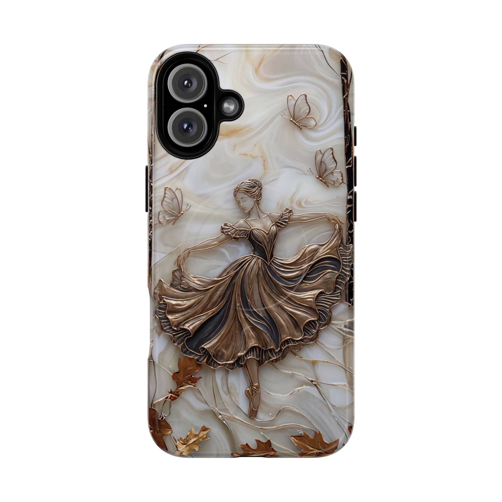 Ballet Dancer Tough MagSafe iPhone Case — Elegant Swirl Art Protective Cover
