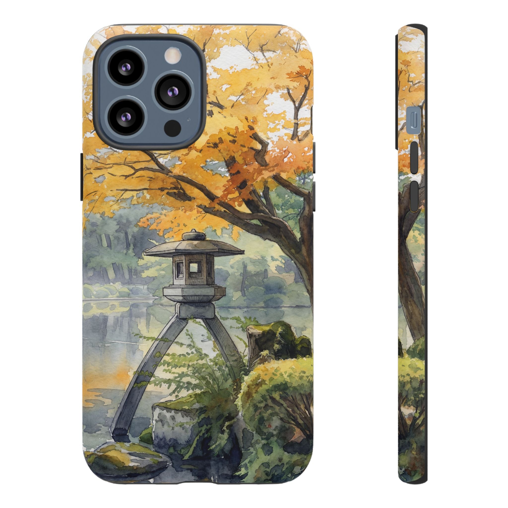 Autumn Japanese Garden iPhone Case | Scenic Lantern Fall