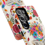 Floral Rainbow Cat Samsung Galaxy Phone Case | Cat News Design