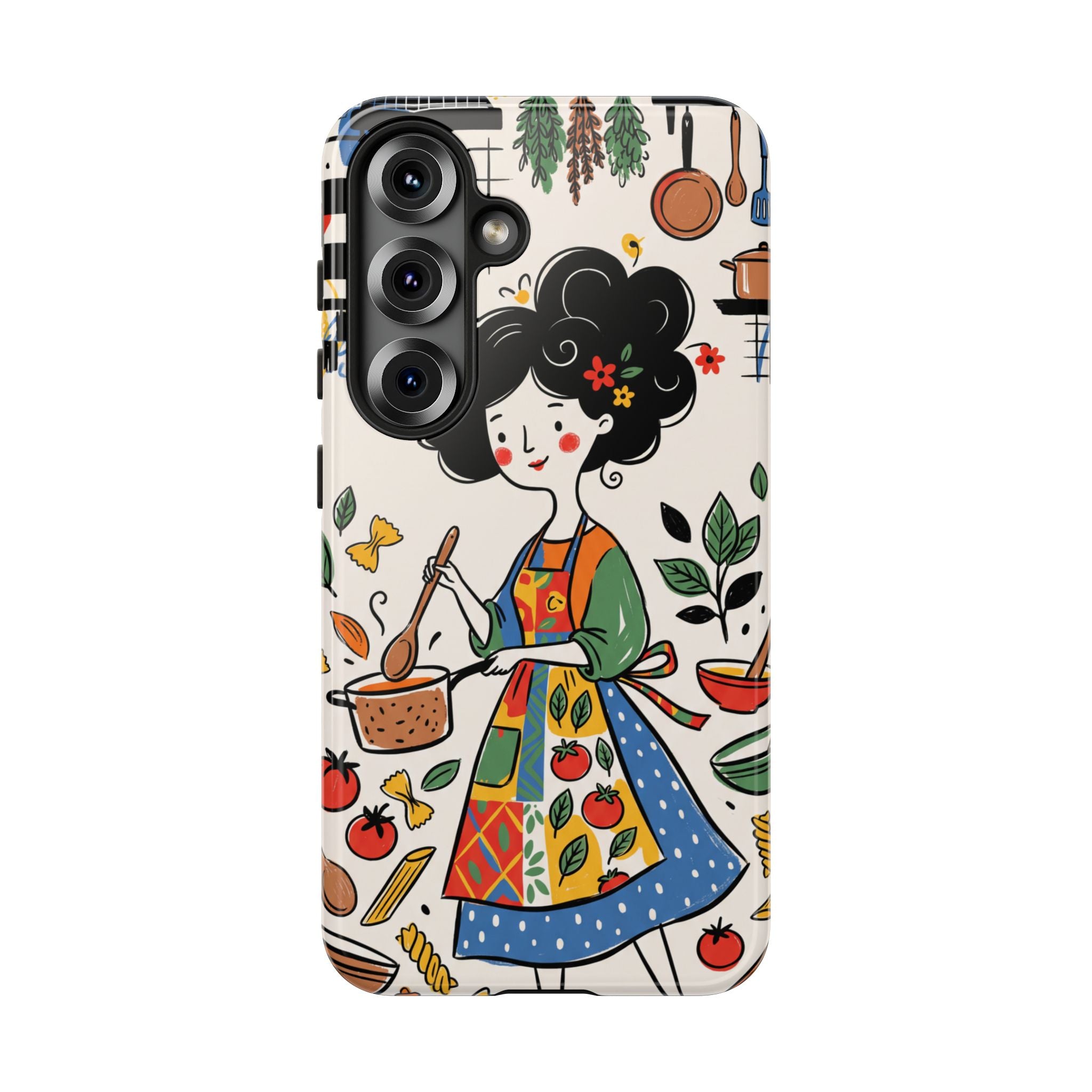 Whimsical Chef Kitchen Illustration Samsung Galaxy Phone Case