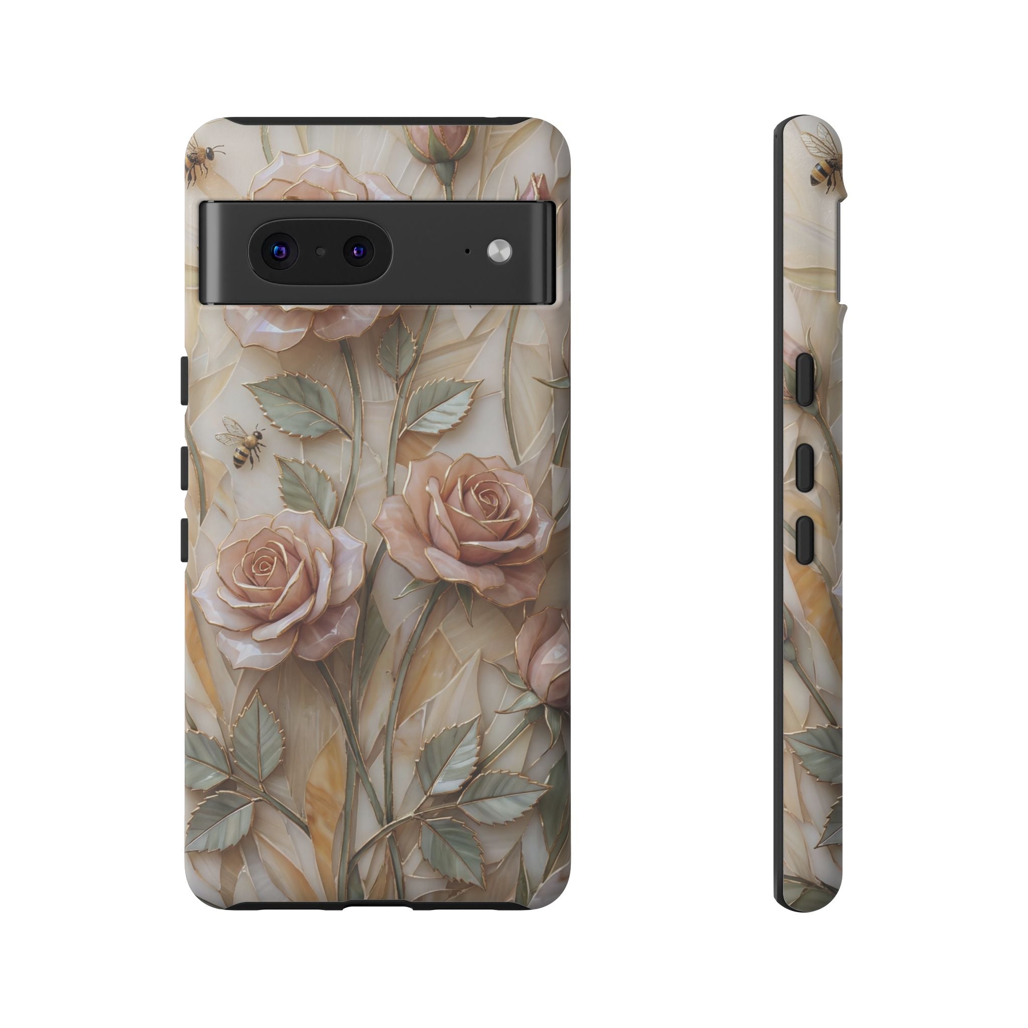 Vintage Blush Rose Floral Tough Google Pixel Protective Cover
