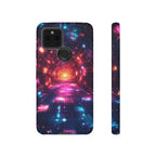 Custodia resistente per Google Pixel Neon Tunnel — Design retrò futuristico della galassia