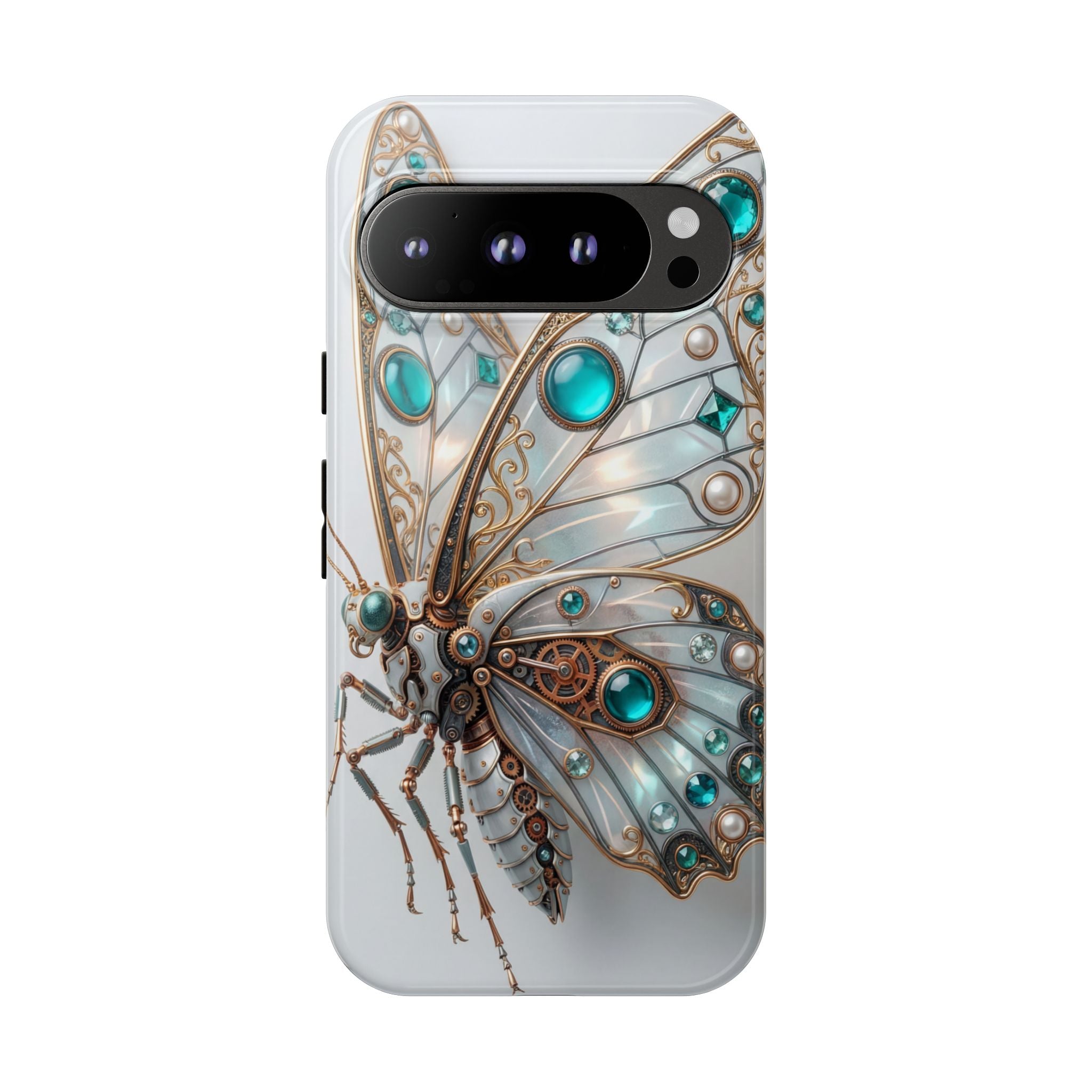 Butterfly Gem Phone Case — Steampunk Teal Jewel Google Galaxy Case