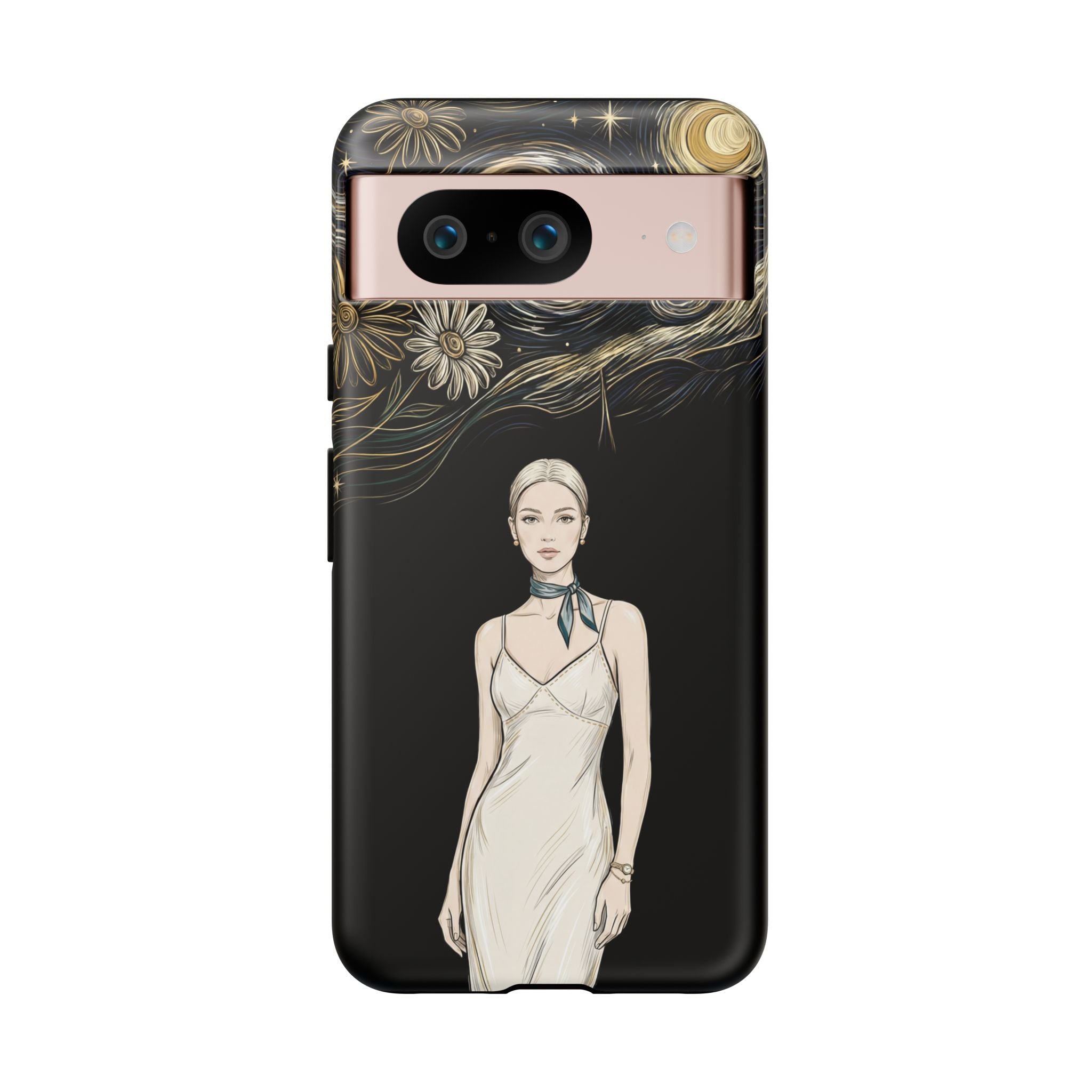 Starry Night Fashion Google Pixel Phone Case | Elegant Woman Illustration