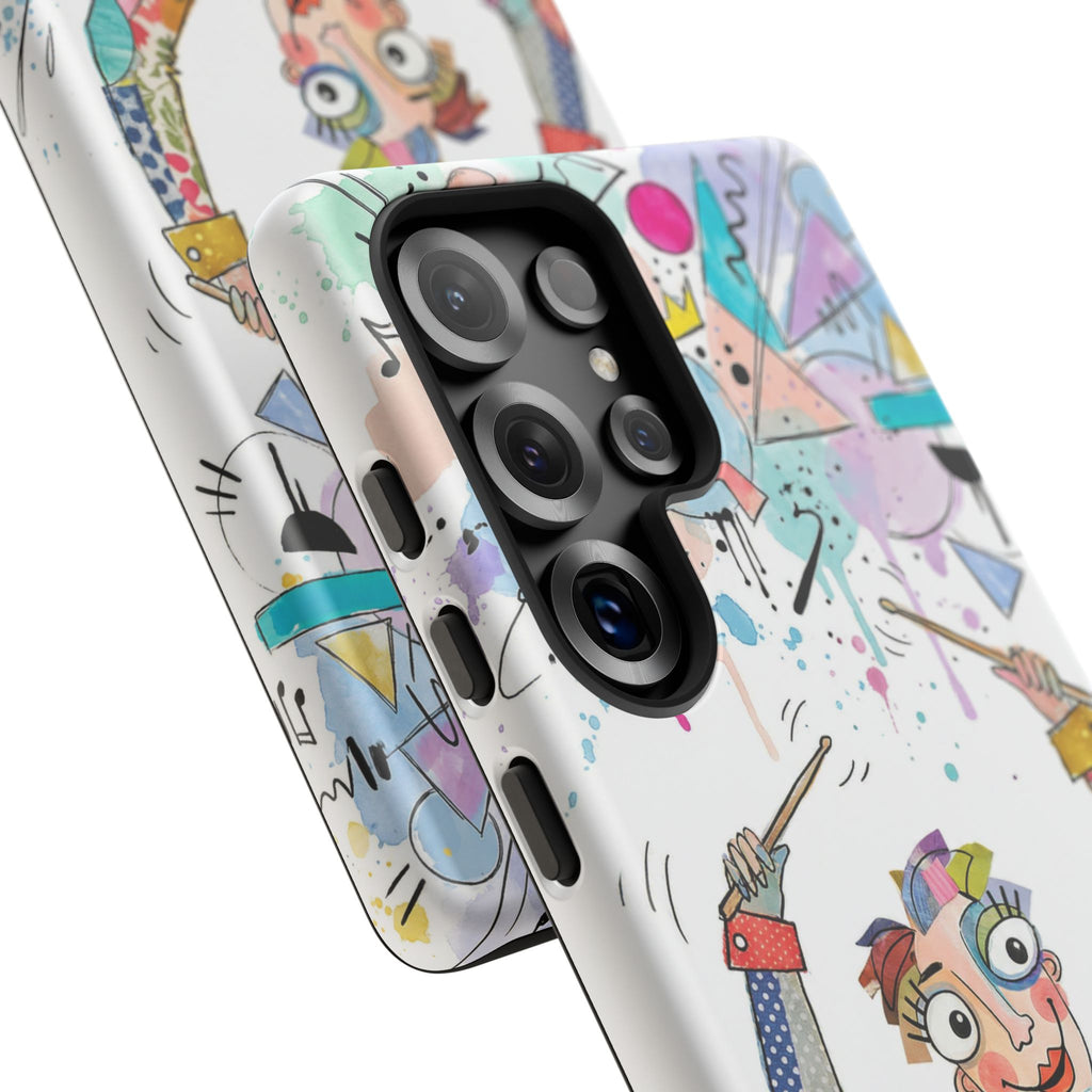 Drummer Boy Samsung Galaxy Phone Case | Colorful Cartoon Drum Kit Protective Cover