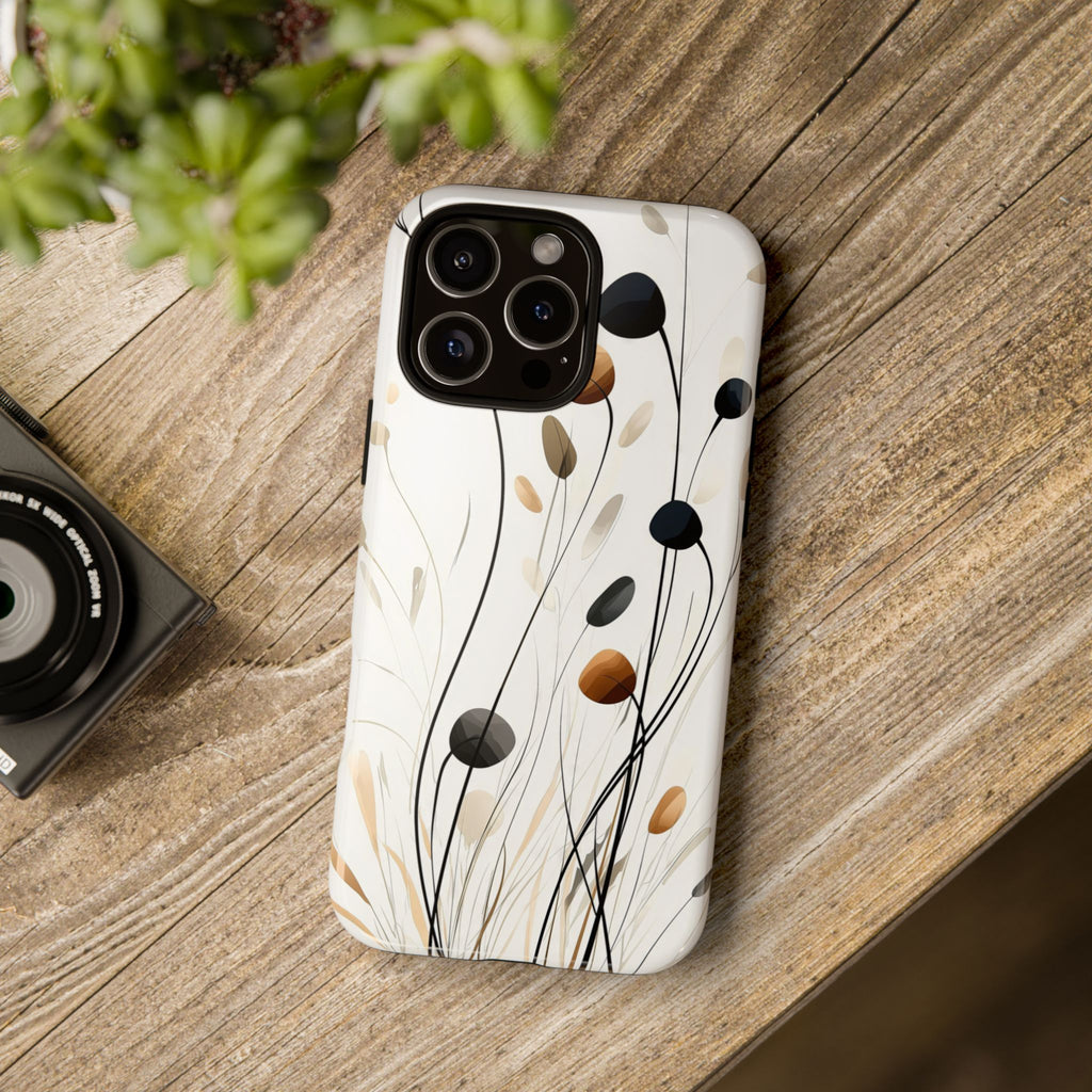 Floral Breeze Tough iPhone Case | Minimal Neutral Botanical Design