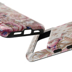 Custodia per telefono Google Pixel "Floral Moon Tough" | Cover protettiva in Peonia Rosa Vintage