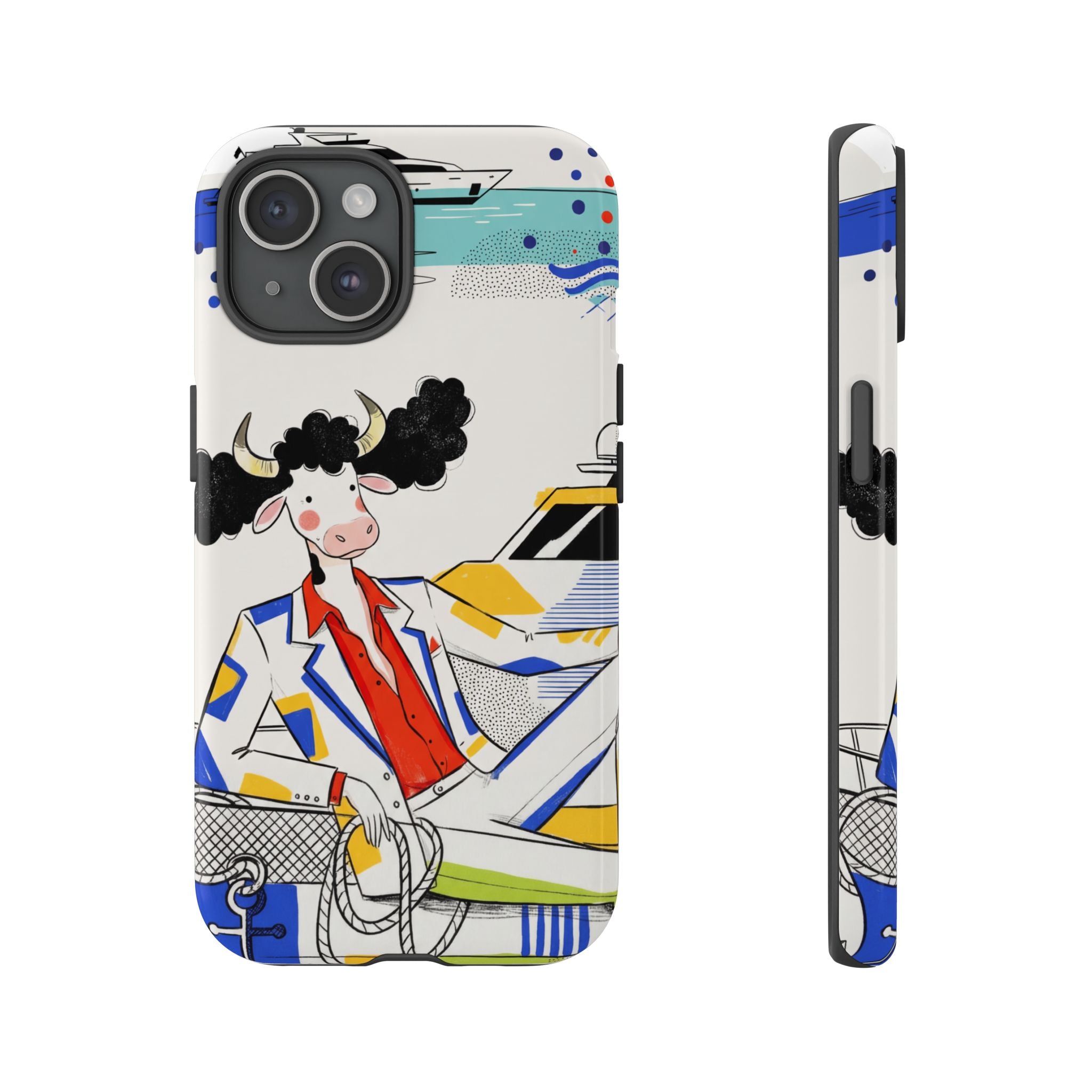 Nautical Cow Graphic Protective iPhone Case