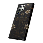 Gothic Cross Lily Samsung Galaxy Phone Case | Christian iPhone Case