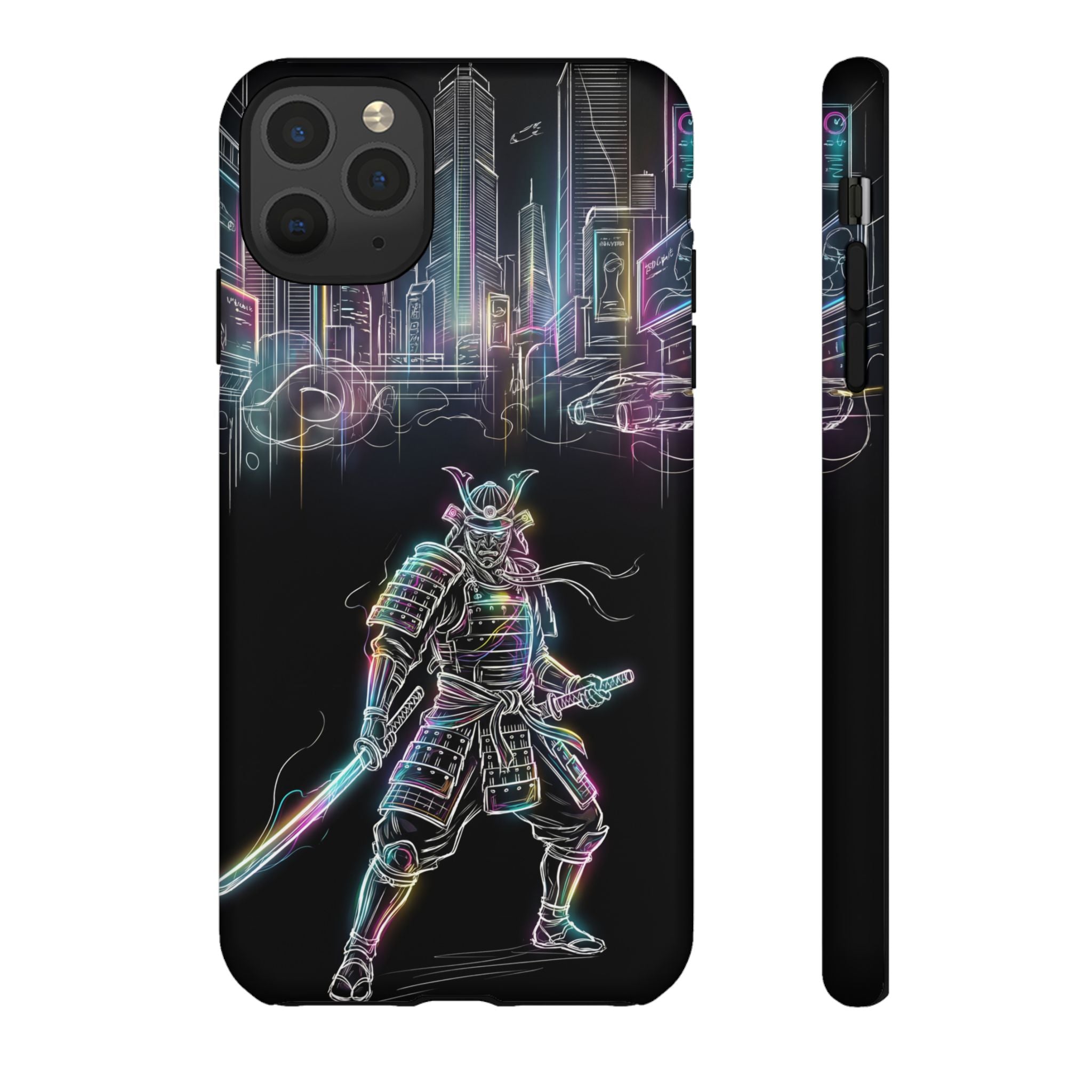 Neon Samurai iPhone Case | Cyberpunk City Armor