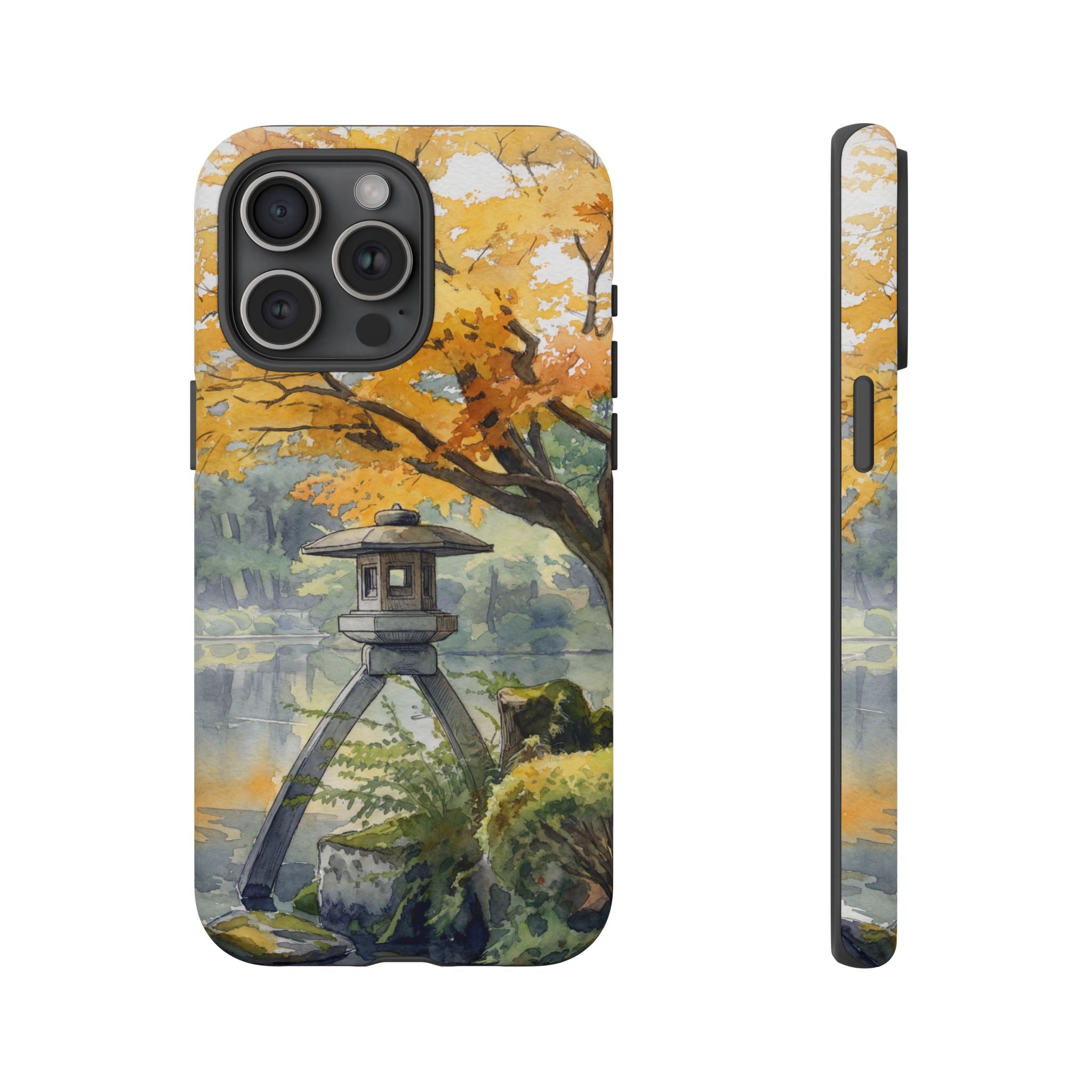 Autumn Japanese Garden iPhone Case | Scenic Lantern Fall