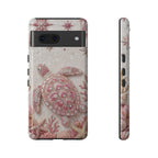 Pink Sea Turtle Shell Beachy Protective Google Pixel Phone Case Cover