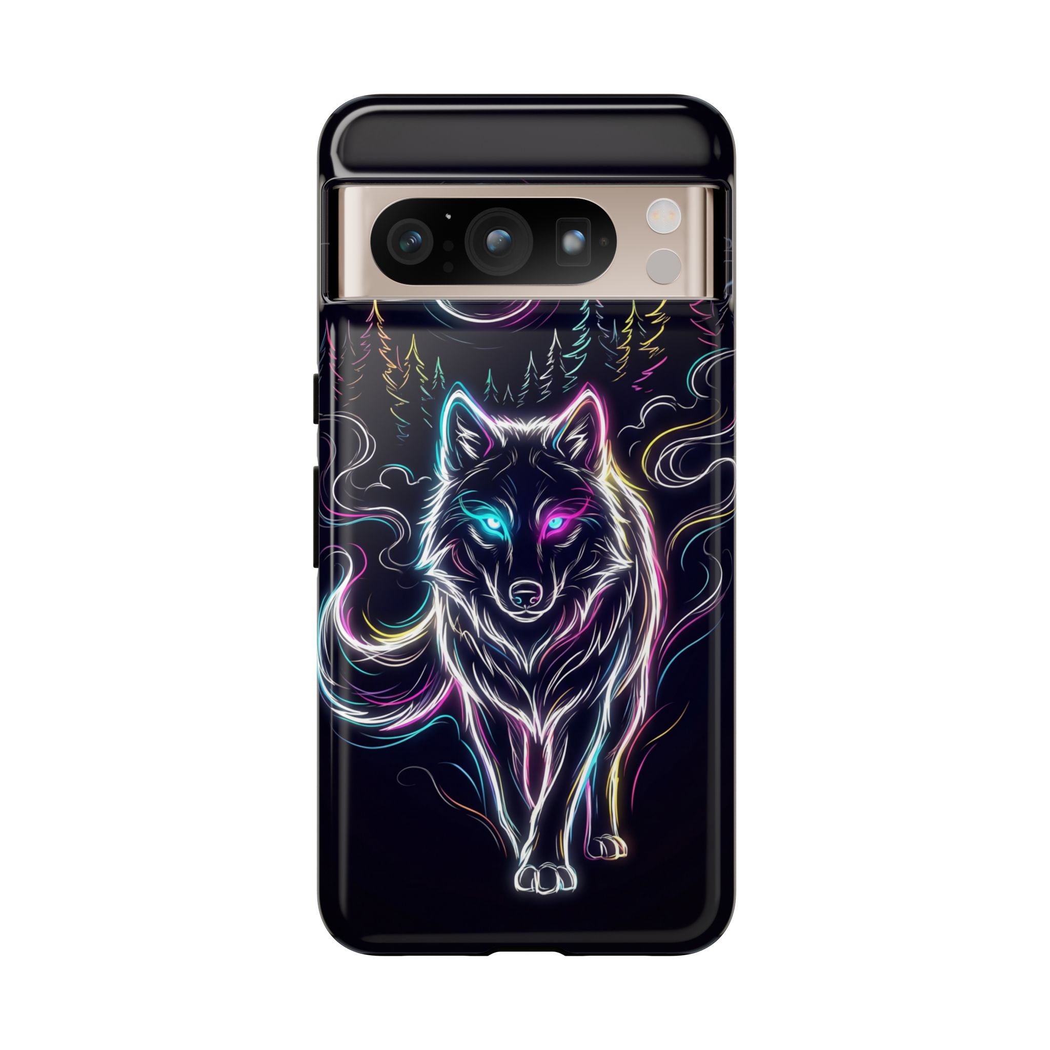 Neon Wolf Google Pixel Phone Case | Mystic Glow Protective Tough Case