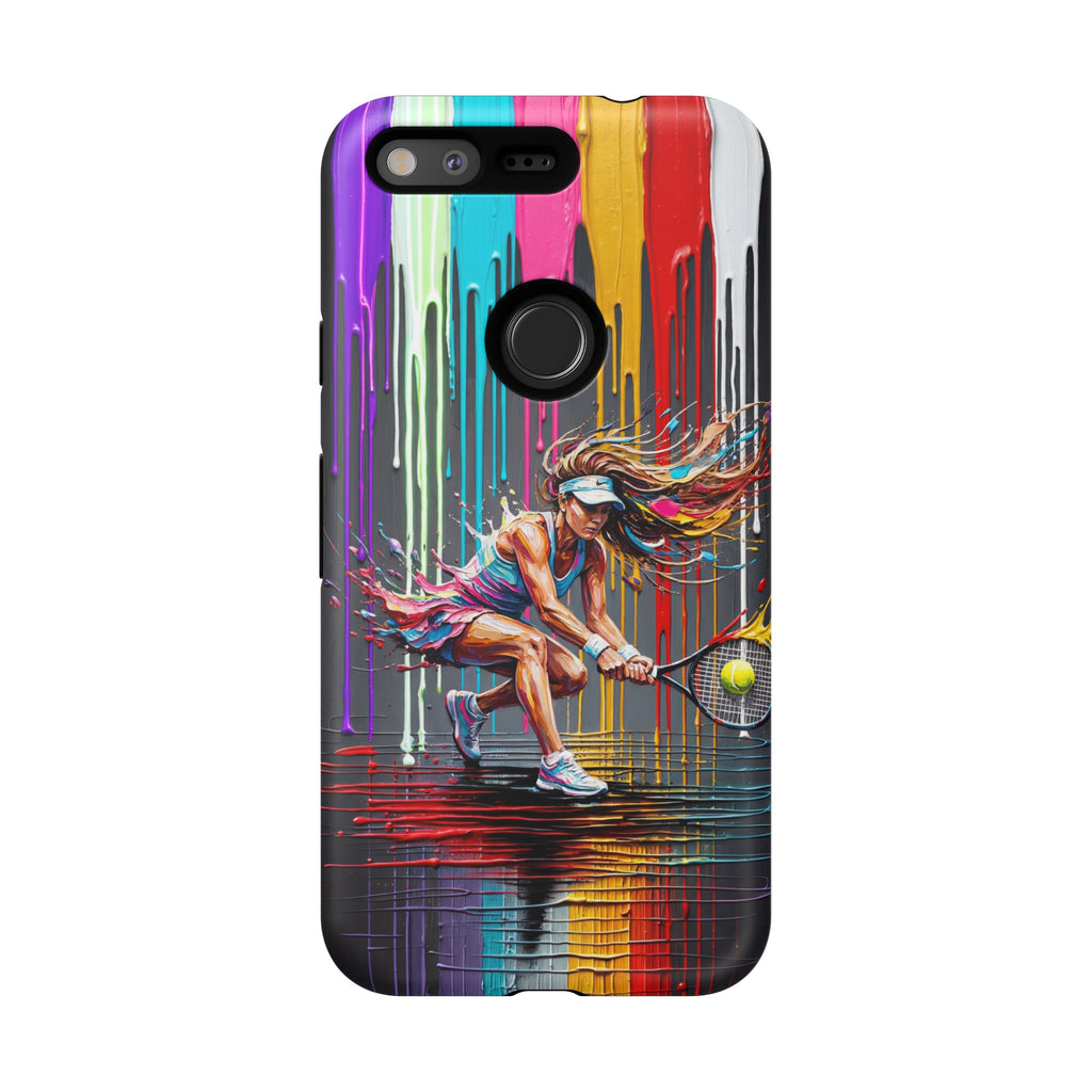 Colour Splash Tennis Google Pixel Phone Case | Vibrant Female Player Art