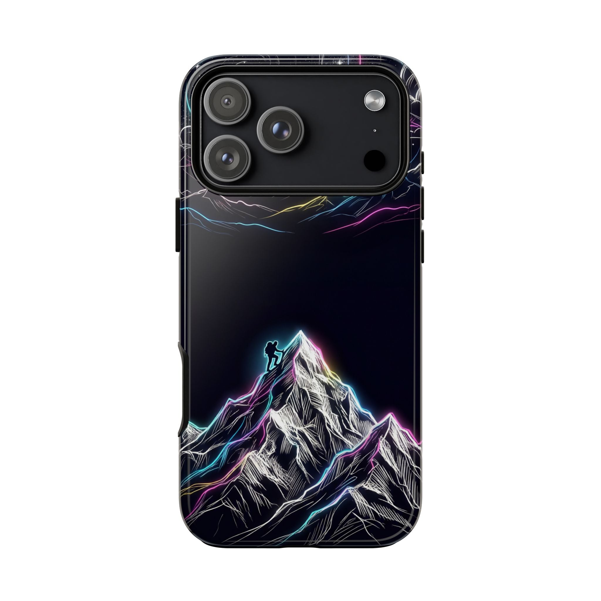 Mount Everest Neon iPhone Case | Dark Cosmic Climber Protective Cover