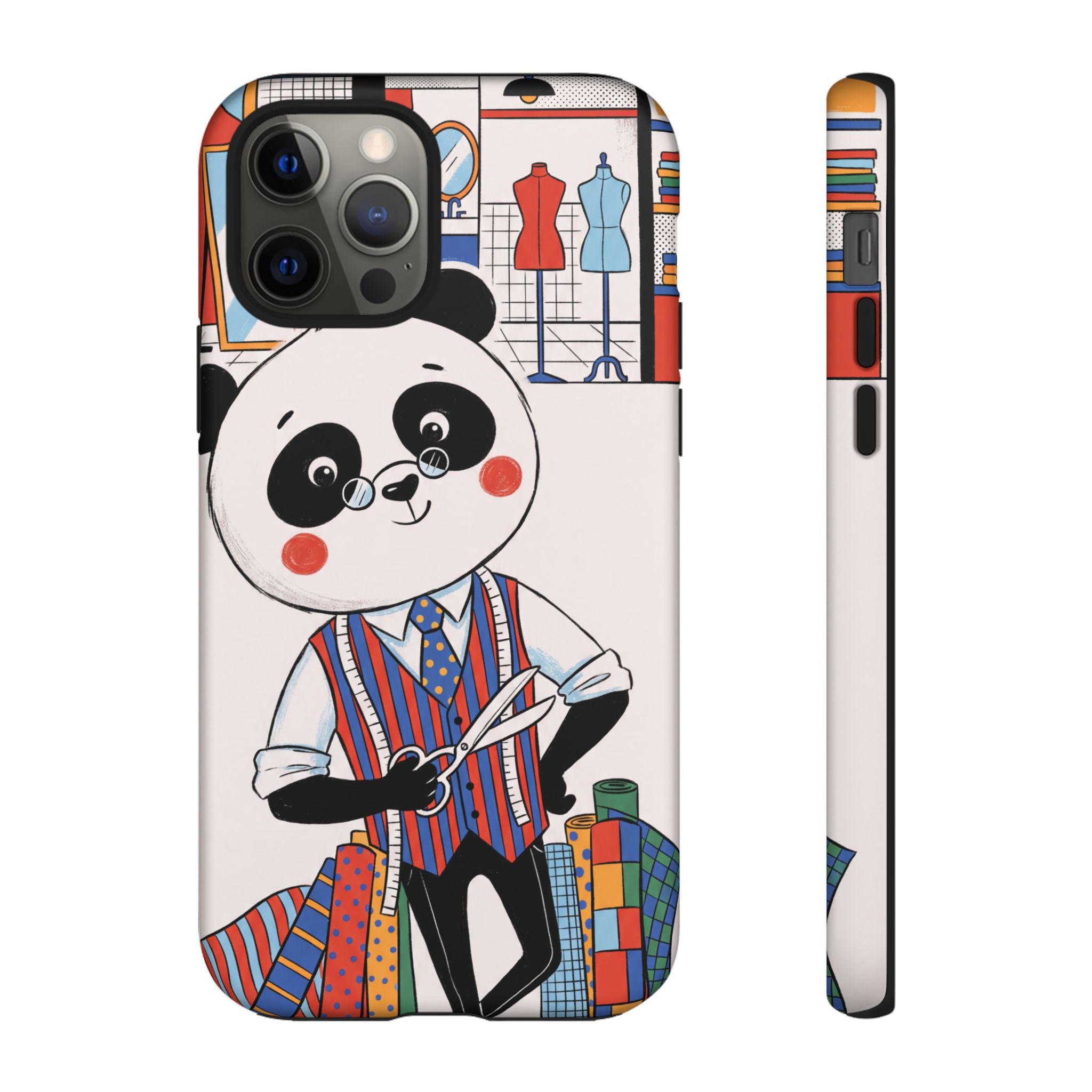 Panda Tailor iPhone Case | Cute Seamstress Cartoon