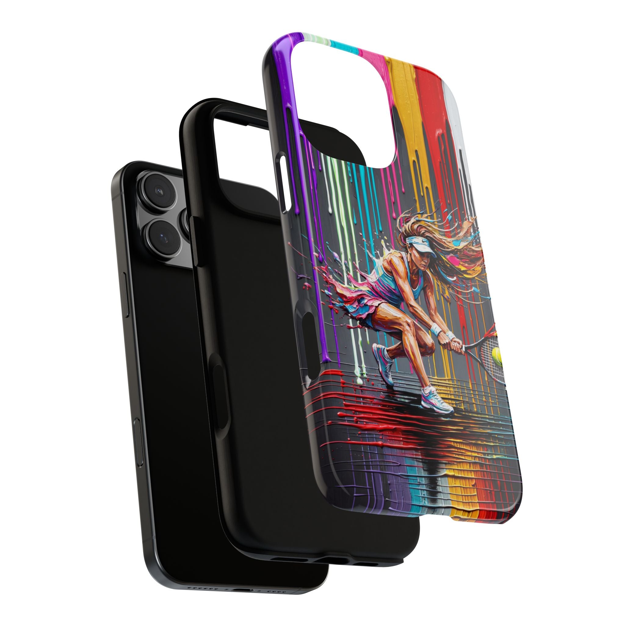 Colour Splash Tennis iPhone Case | Vibrant Female Player Art
