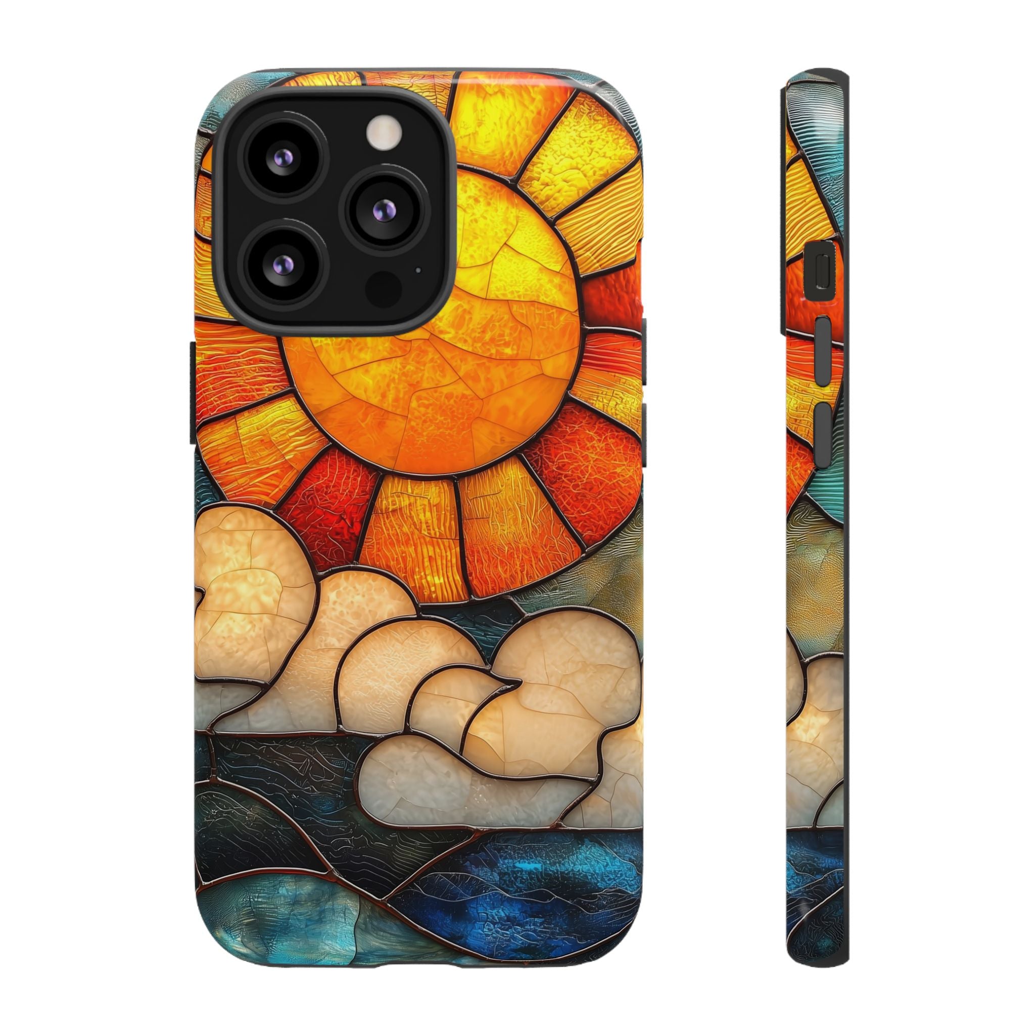 Stained Glass Sun & Clouds iPhone Case