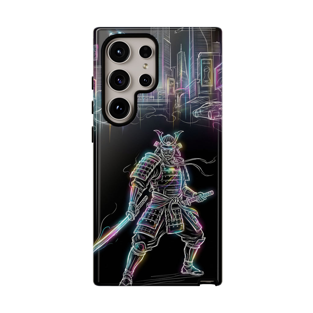 Neon Samurai Samsung Galaxy Phone Case | Cyberpunk City Armor