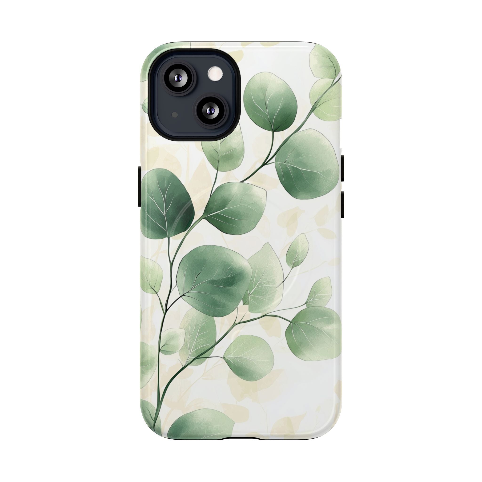 Botanical Eucalyptus Tough MagSafe iPhone Case | Green Watercolour Leaf