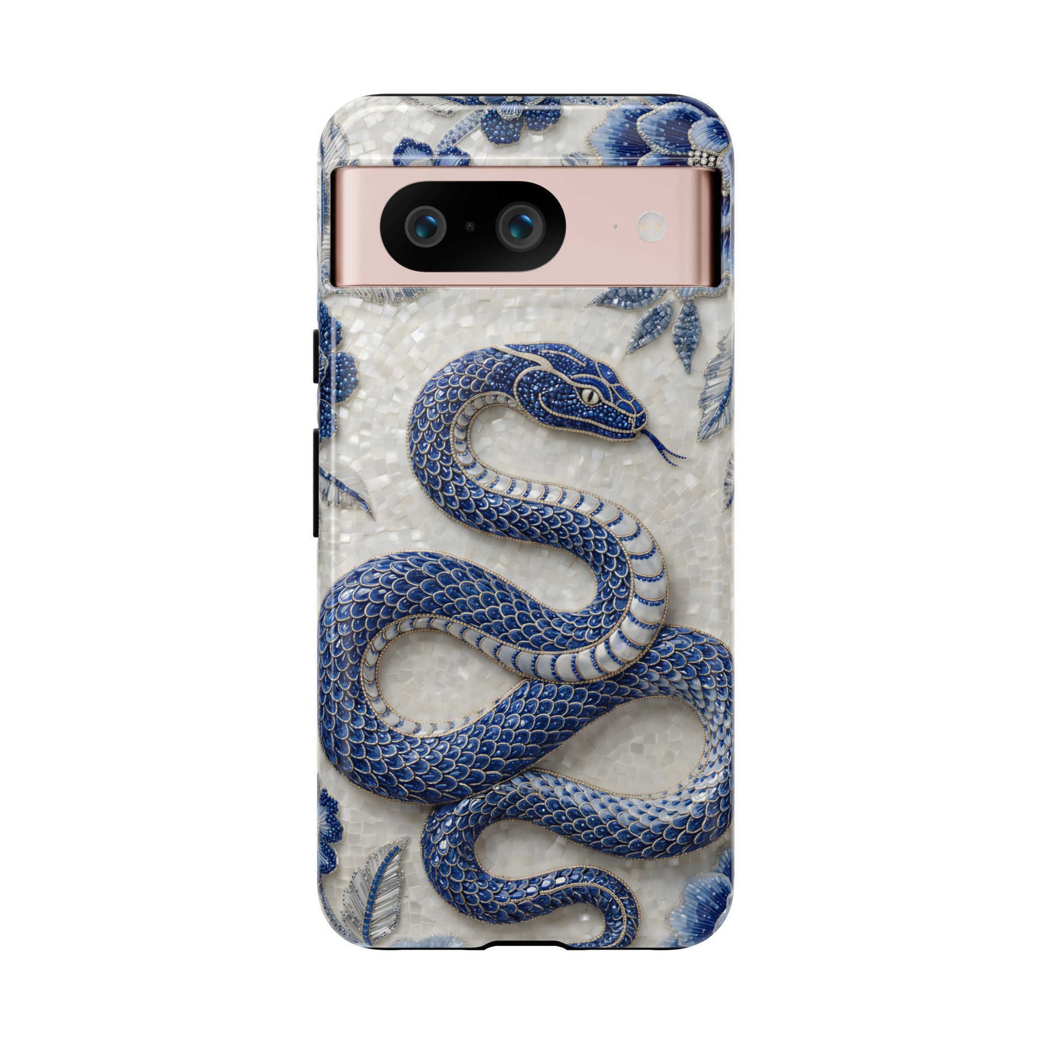 Asian Zodiac Snake Google Pixel Phone Case | Blue & White Porcelain Slim Shockproof Case | Year of the Snake