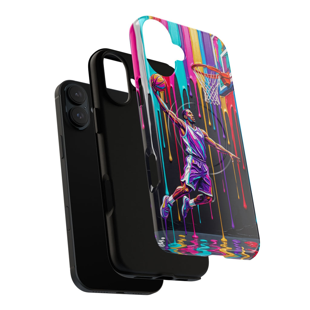 Color Splash Basketball MagSafe iPhone Case | Vibrant Drip Dunk Design