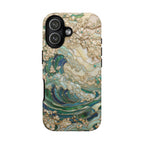 Elegant Ocean Wave Floral Art iPhone Case