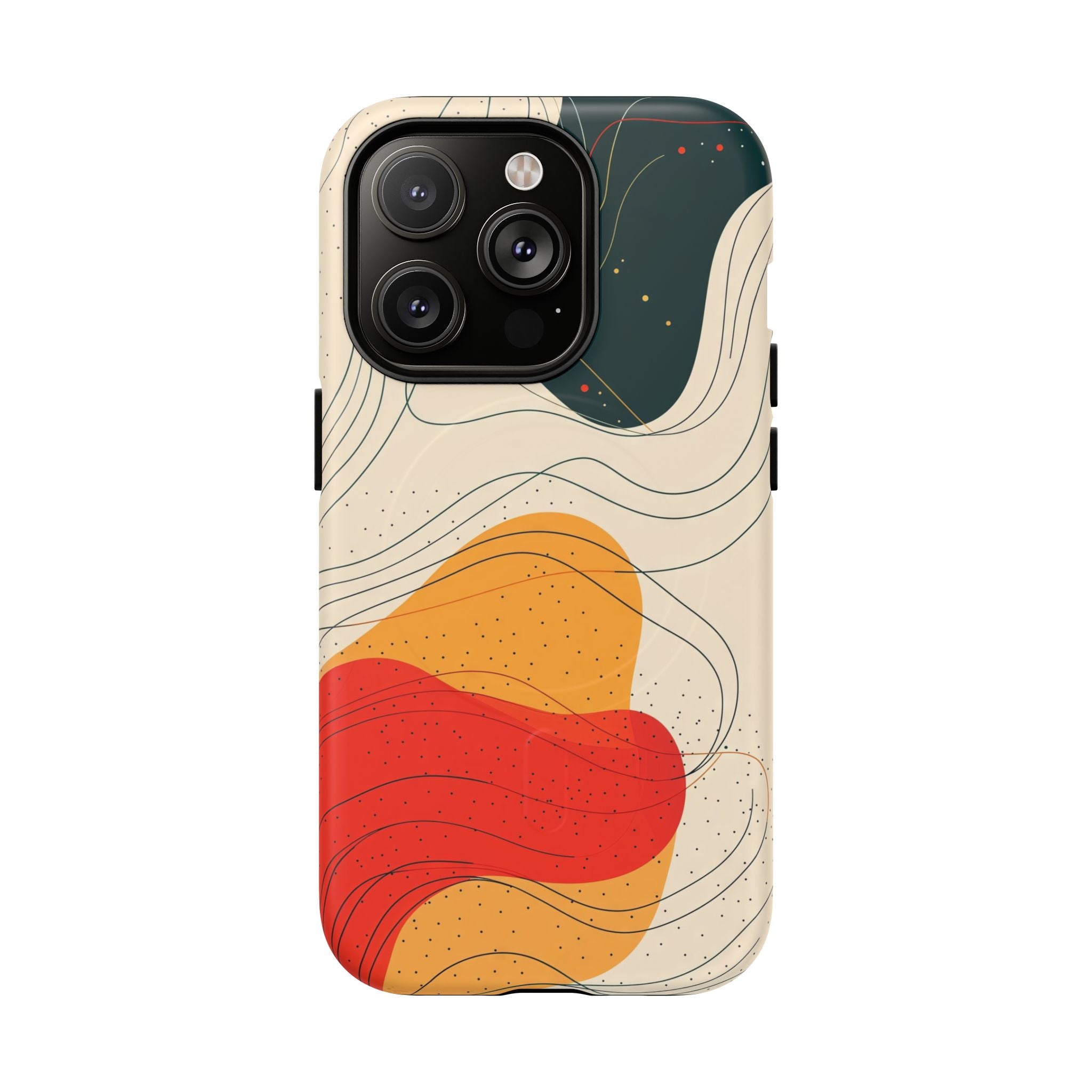 Abstract Retro Waves MagSafe iPhone Case | Colourful Modern Art