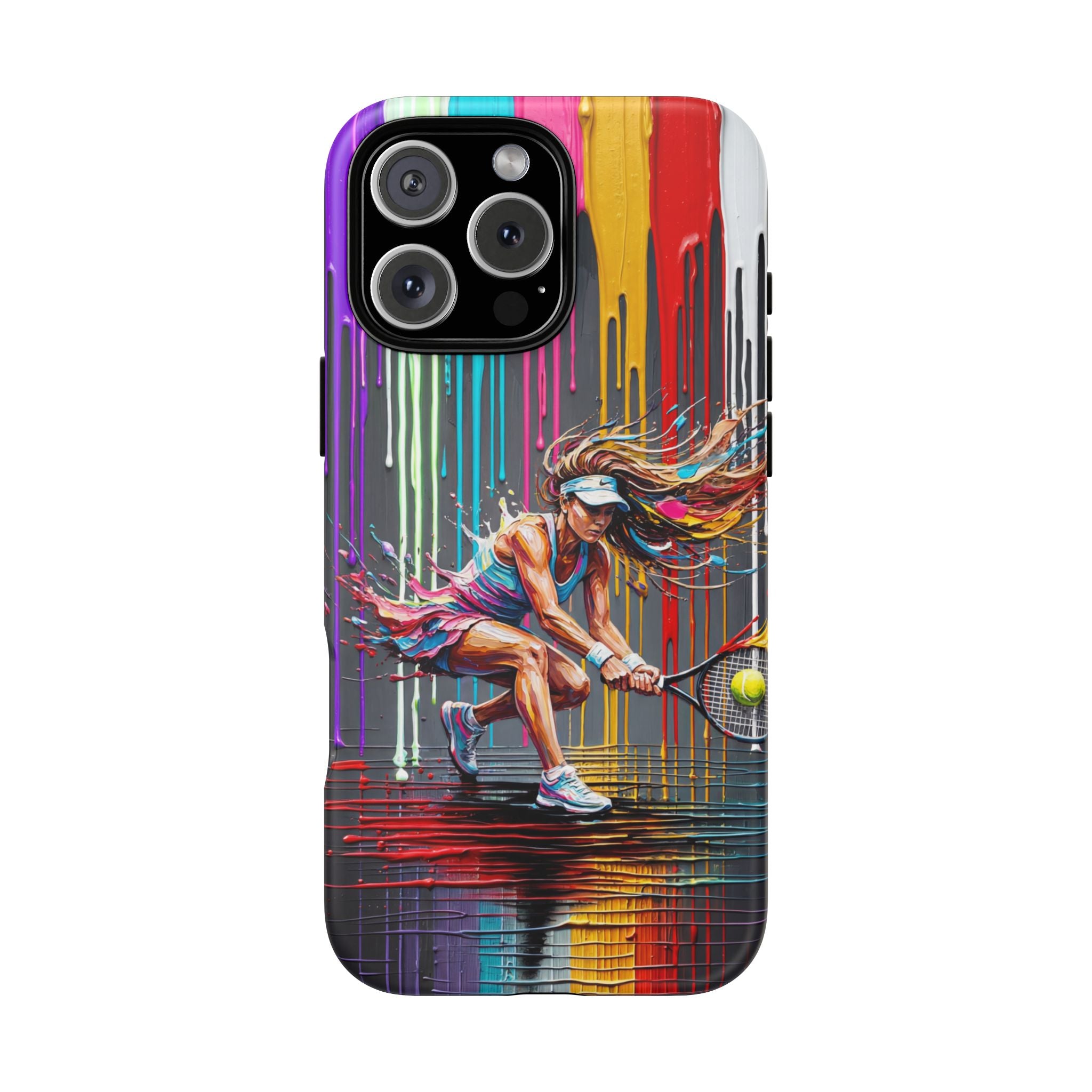 Colour Splash Tennis iPhone Case | Vibrant Female Player Art
