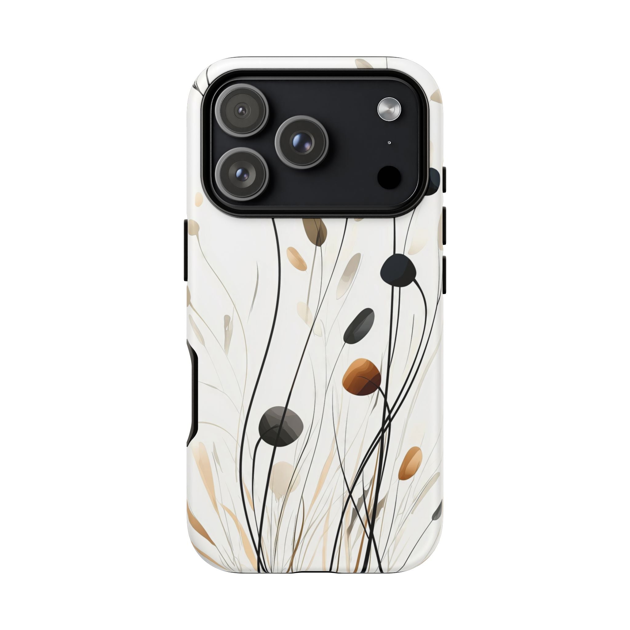 Floral Breeze Tough iPhone Case | Minimal Neutral Botanical Design