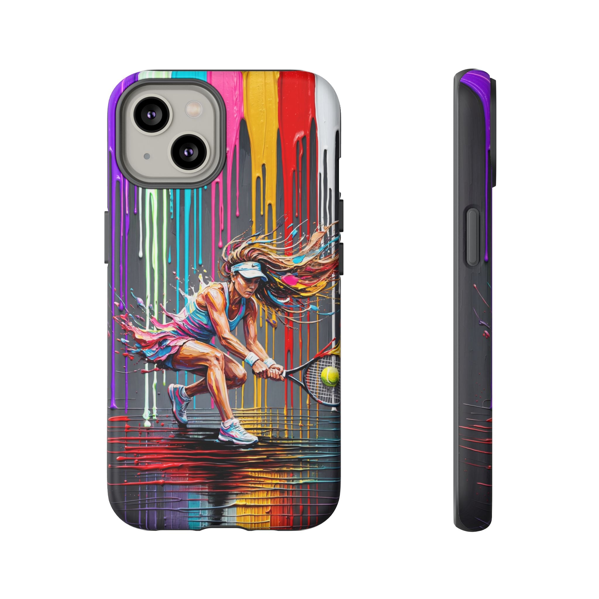 Colour Splash Tennis iPhone Case | Vibrant Female Player Art