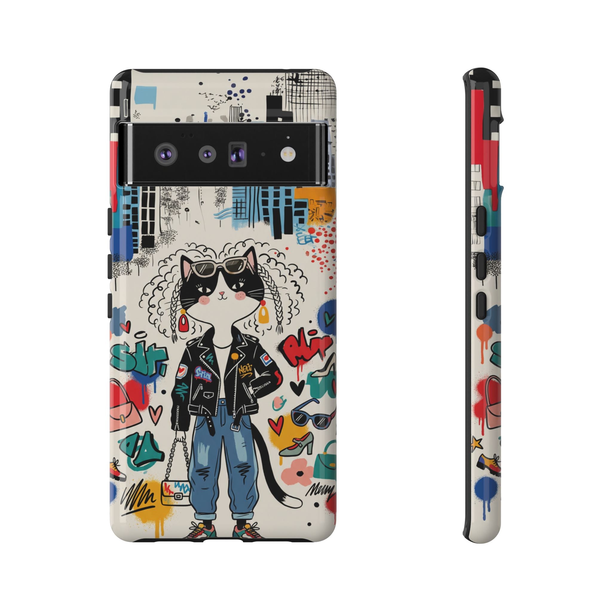 Punk City Cat Graffiti Design Google Pixel Phone Case