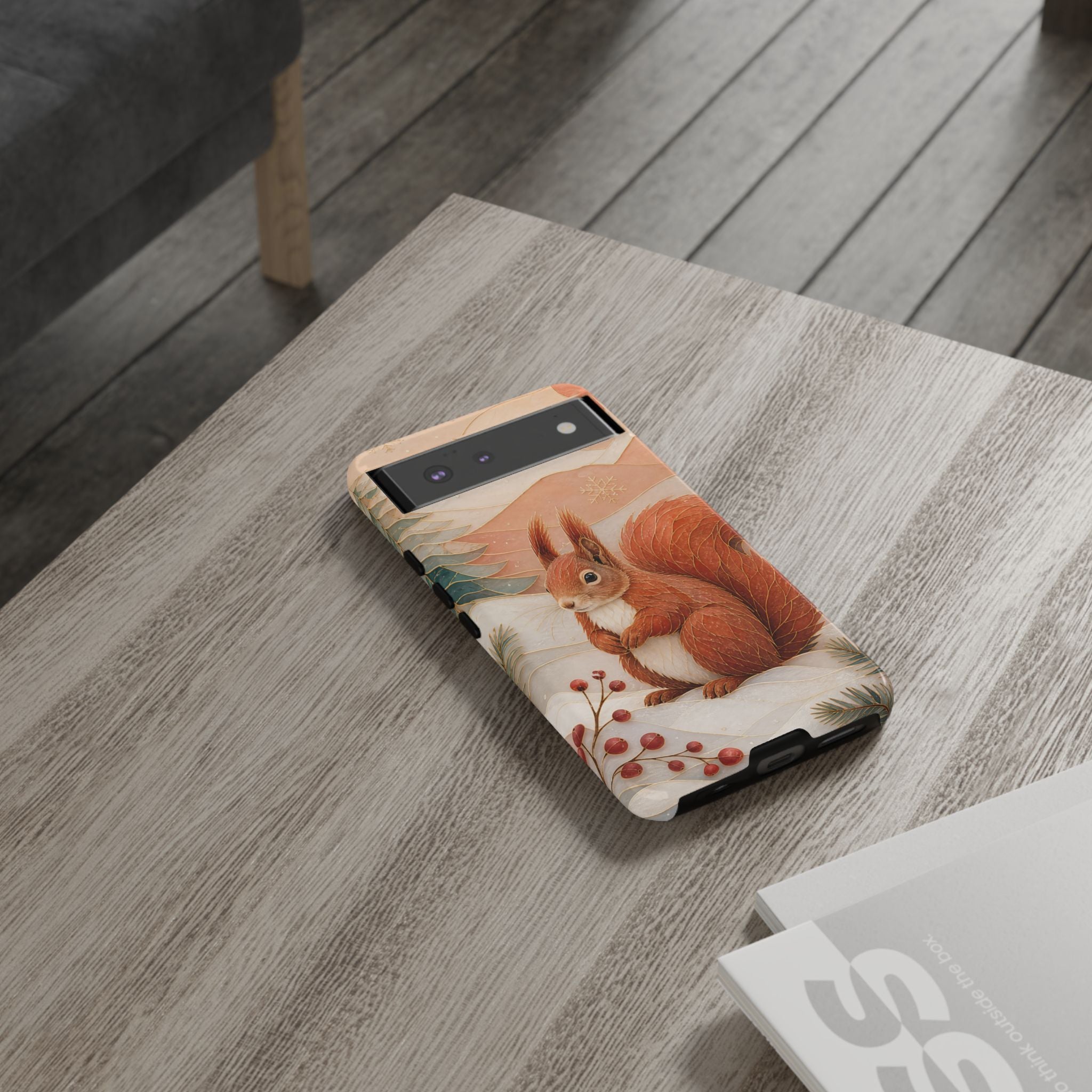 Winter Squirrel Google Pixel Phone Case | Woodland Animal Phone Case