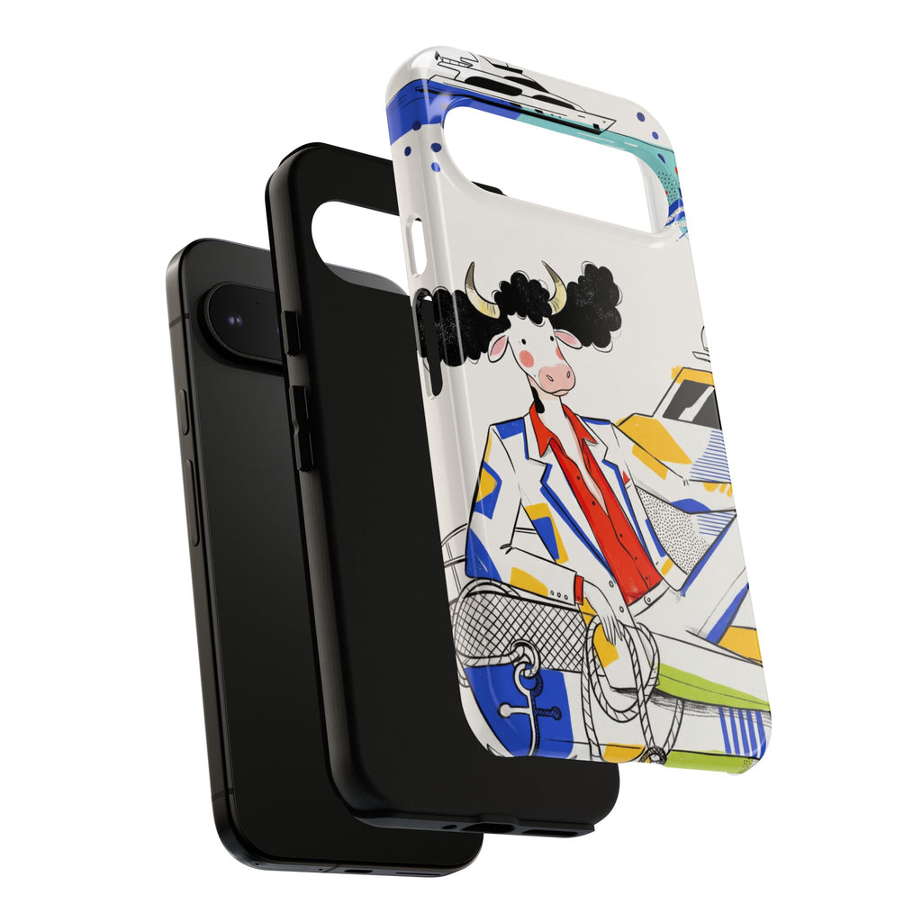 Nautical Cow Graphic Protective Google Pixel Phone Case