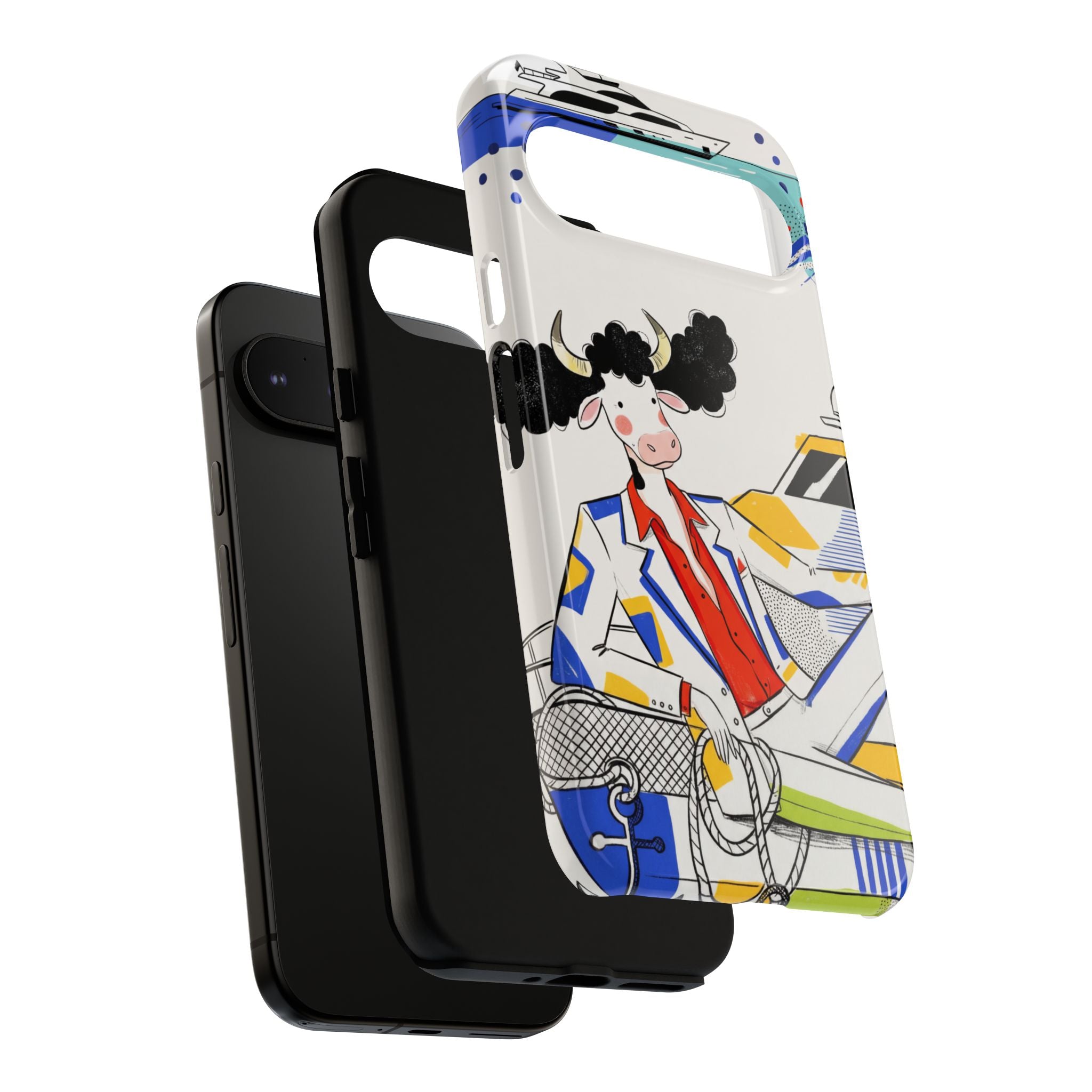 Nautical Cow Graphic Protective Google Pixel Phone Case