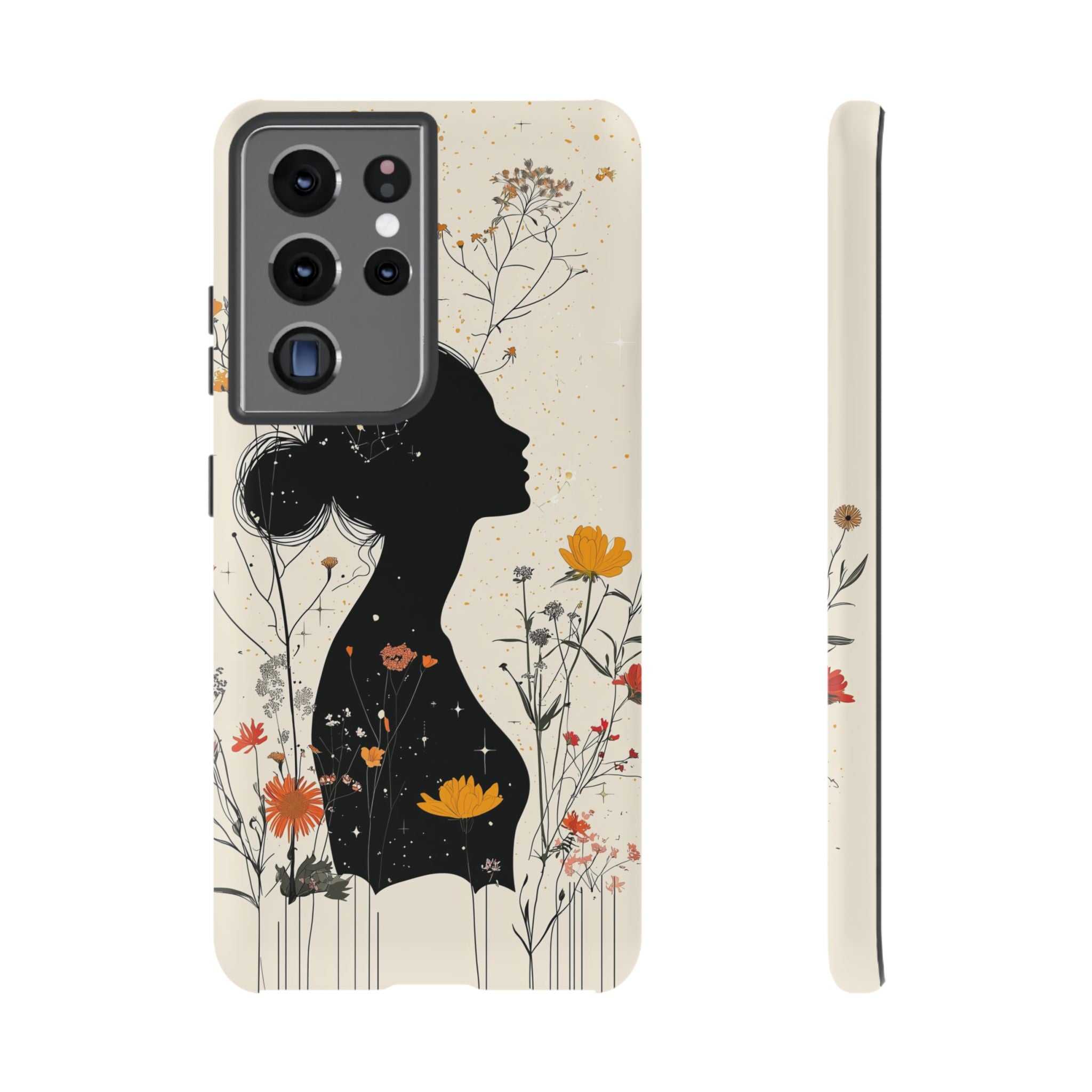 Floral Silhouette Samsung Galaxy Case | Botanical Woman