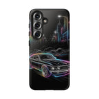 Neon Muscle Car Samsung Galaxy Phone Case | Retro City Nightscape