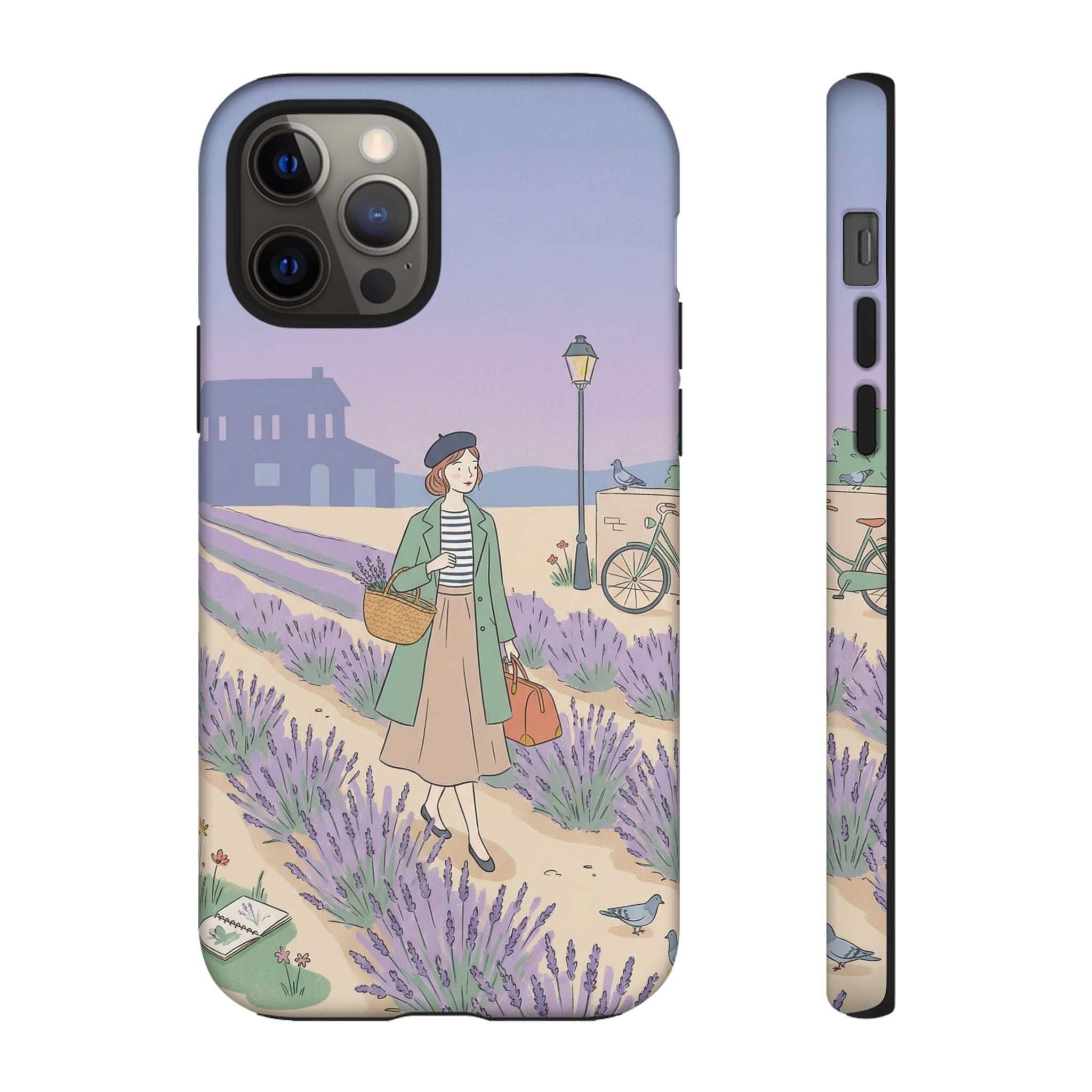 Lavender Field iPhone Case | Vintage Travel Illustration Protective Case