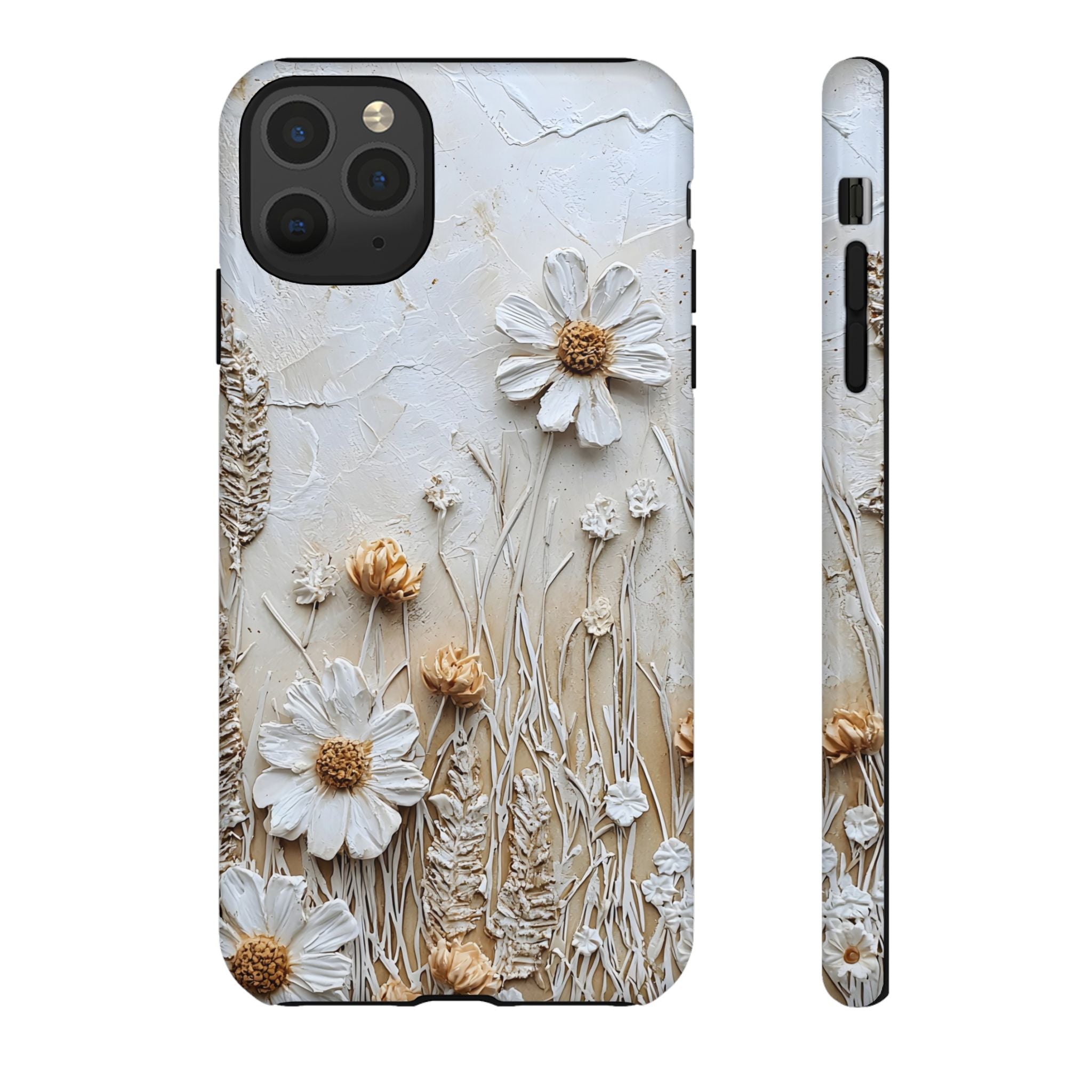 Textured Daisy Art Floral Relief iPhone Case