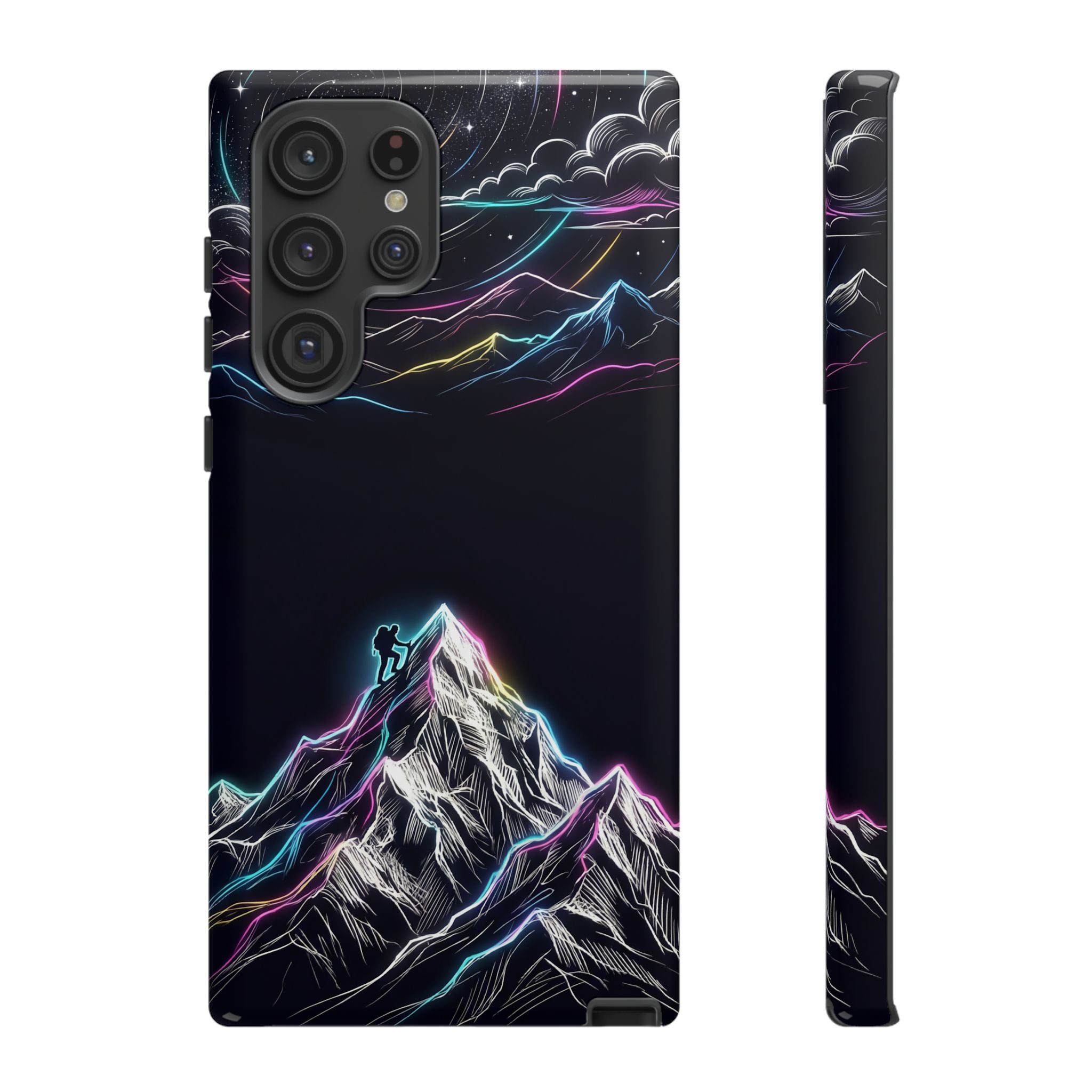 Mount Everest Neon Samsung Galaxy Phone Case | Dark Cosmic Climber Protective Cover