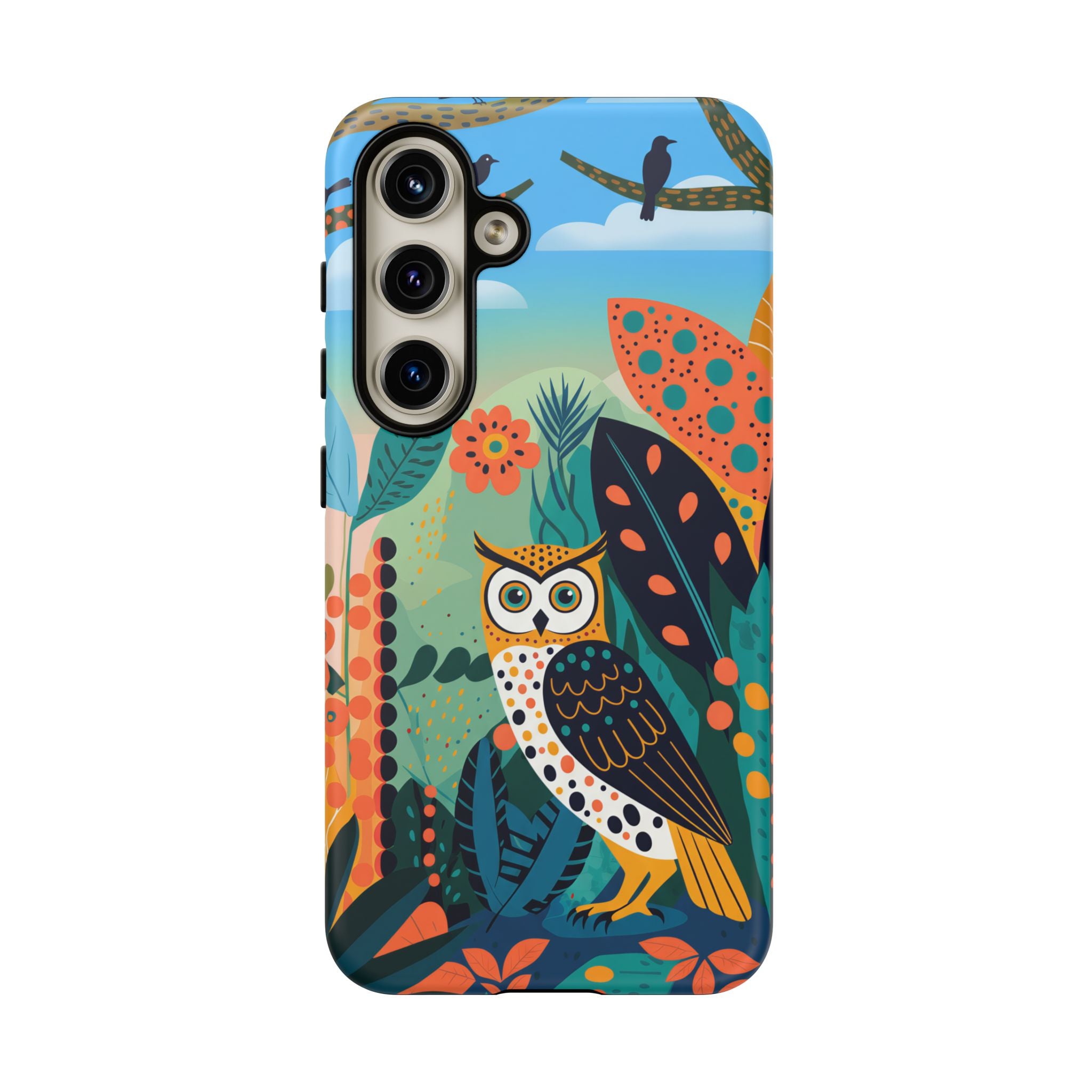 Botanical Forest Colourful Owl Samsung Galaxy Phone Case