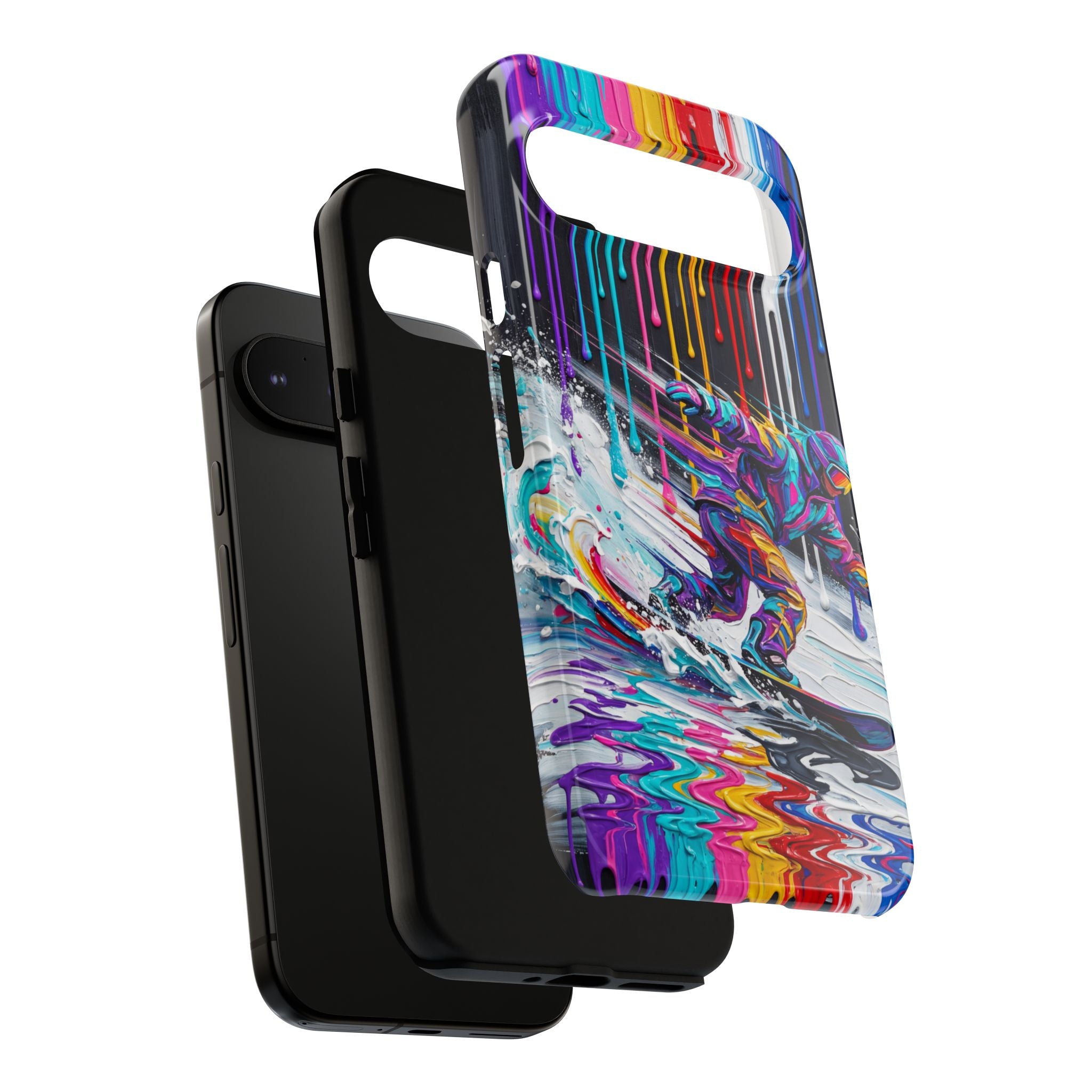 Colourful Snowboarder Art Google Pixel Phone Case
