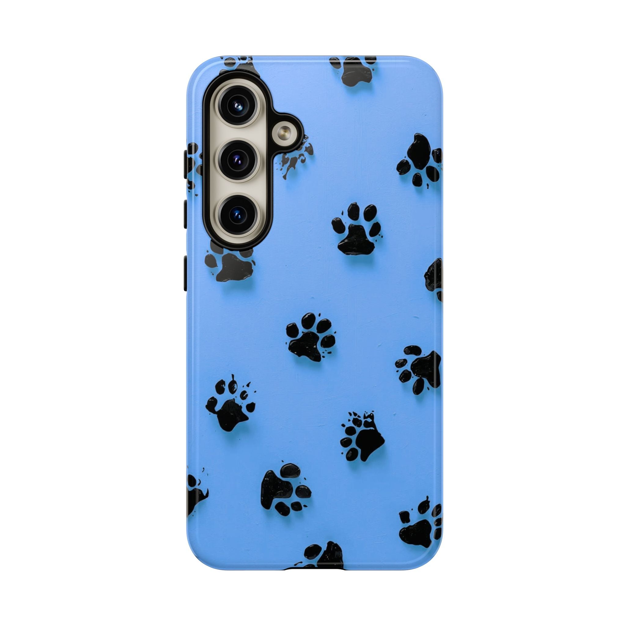 Blue Paw Print Tough Samsung Galaxy Case — Protective Dog & Cat Lover Cover