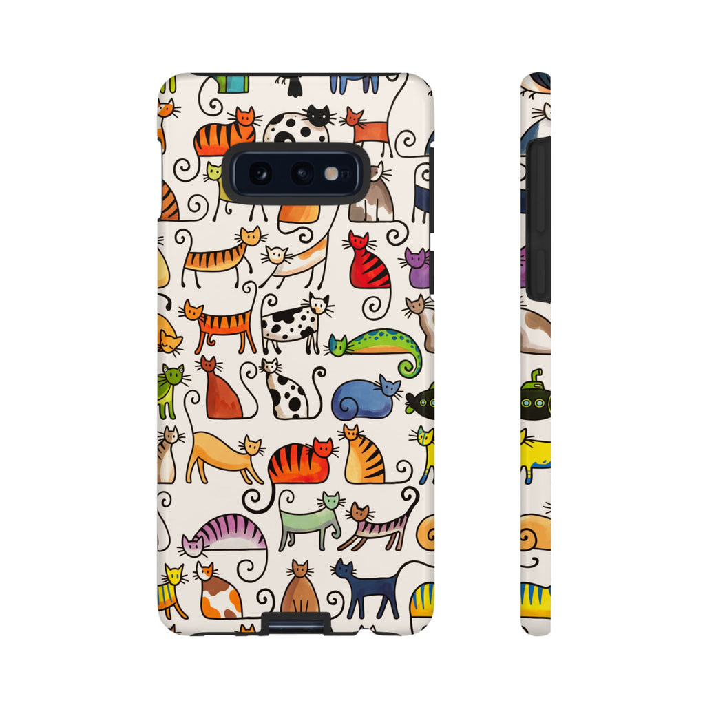 Cat Pattern Tough Samsung Galaxy Case | Colourful Cartoon Cats