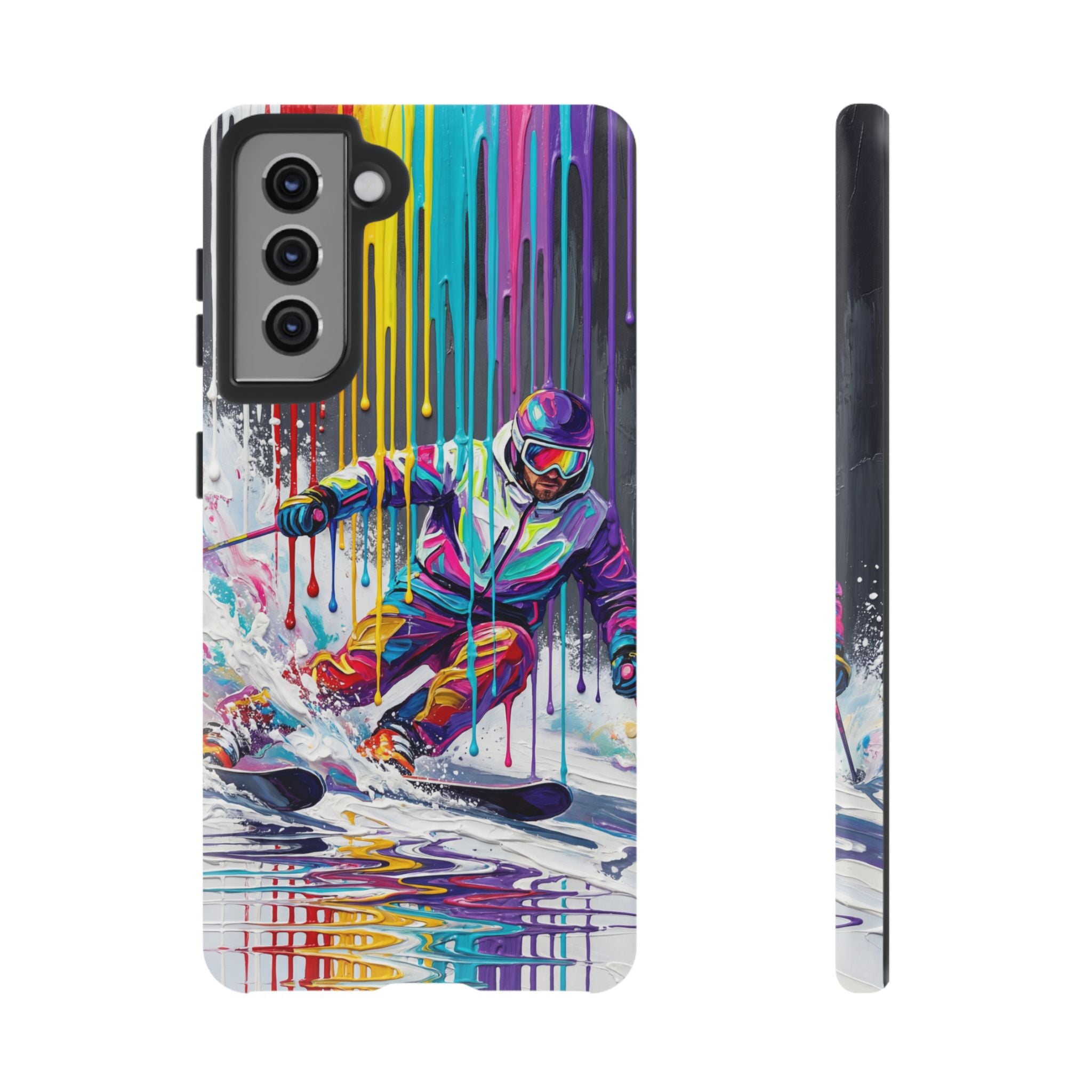 Colourful Skiing Drip Art Tough Samsung Galaxy Phone Case